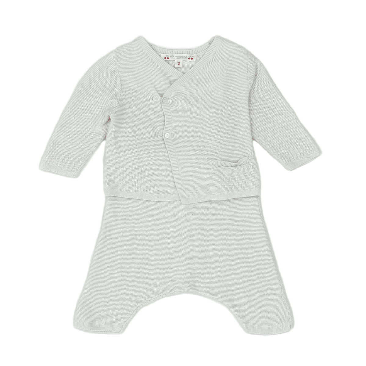 BONPOINT - Ensemble cardigan et legging beige - 3 mois