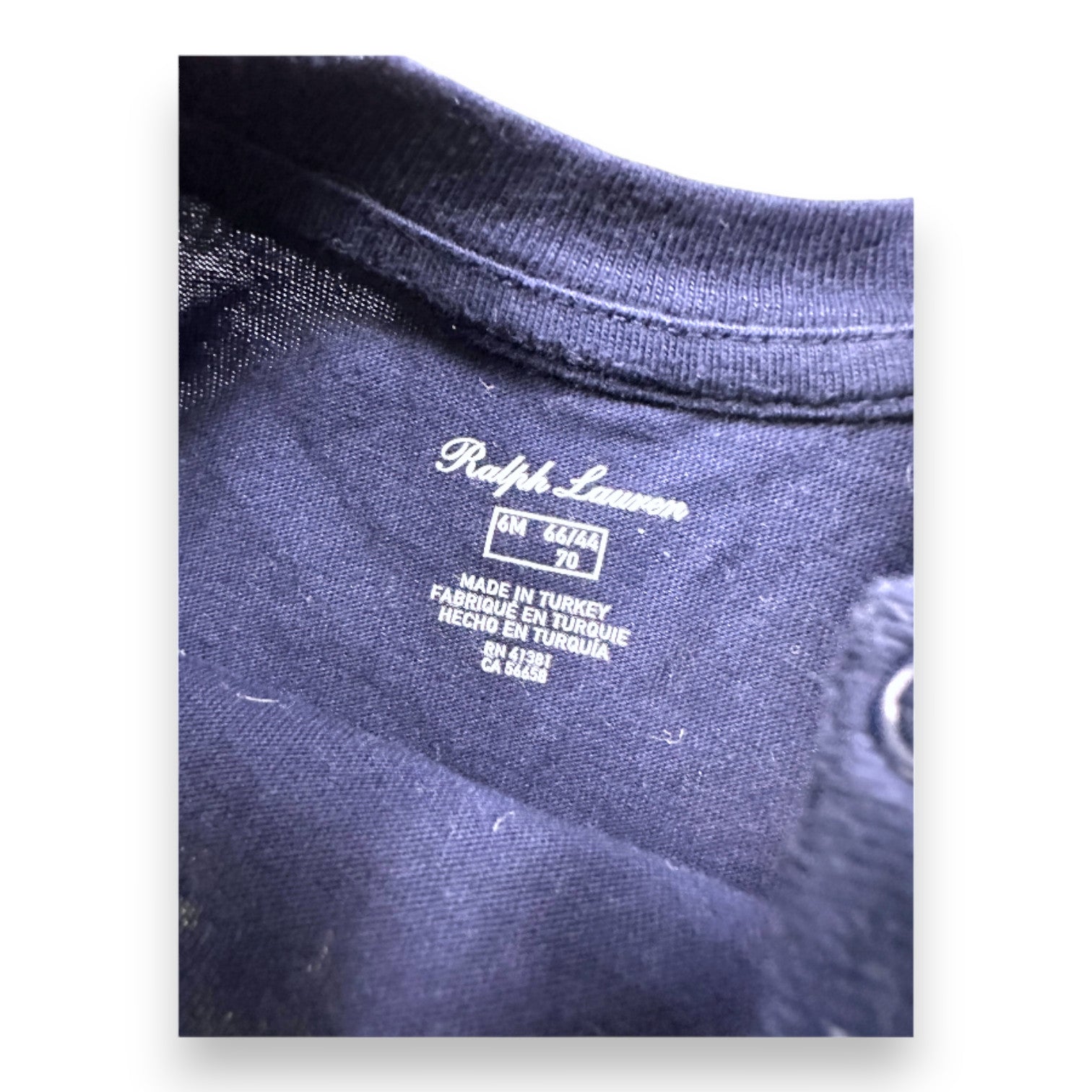 RALPH LAUREN - Black "Polo" short-sleeved T-shirt - 6 months