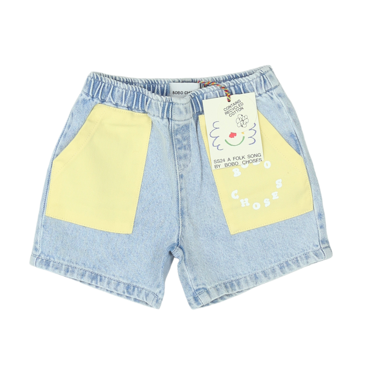 BOBO CHOSES - SHORT - BLEU, JAUNE - 12 MOIS