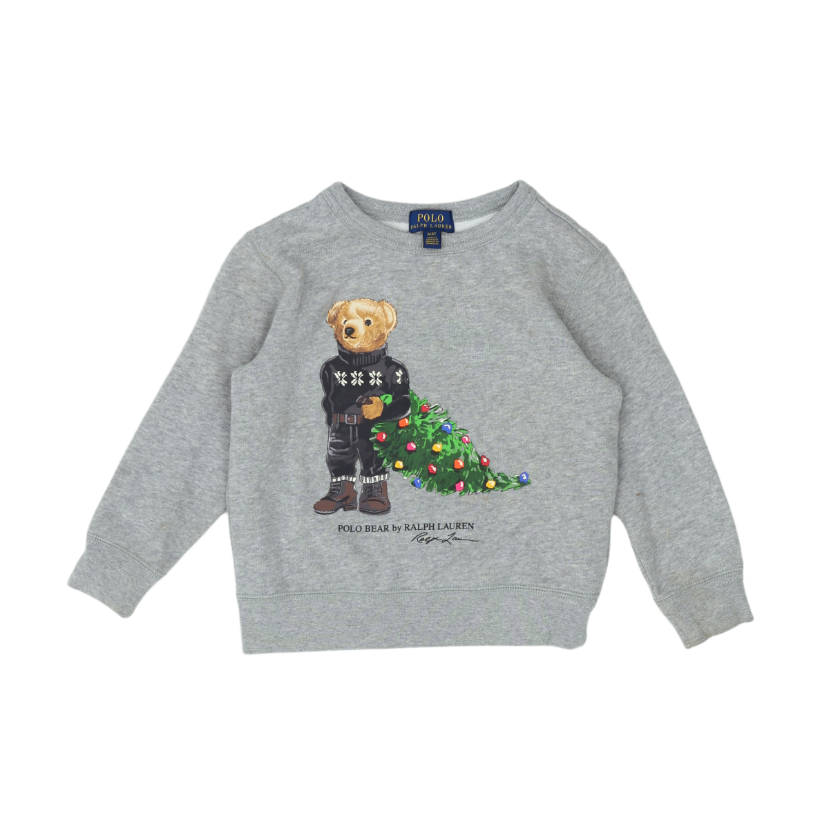 RALPH LAUREN - SWEAT - GRIS - 4 ANS