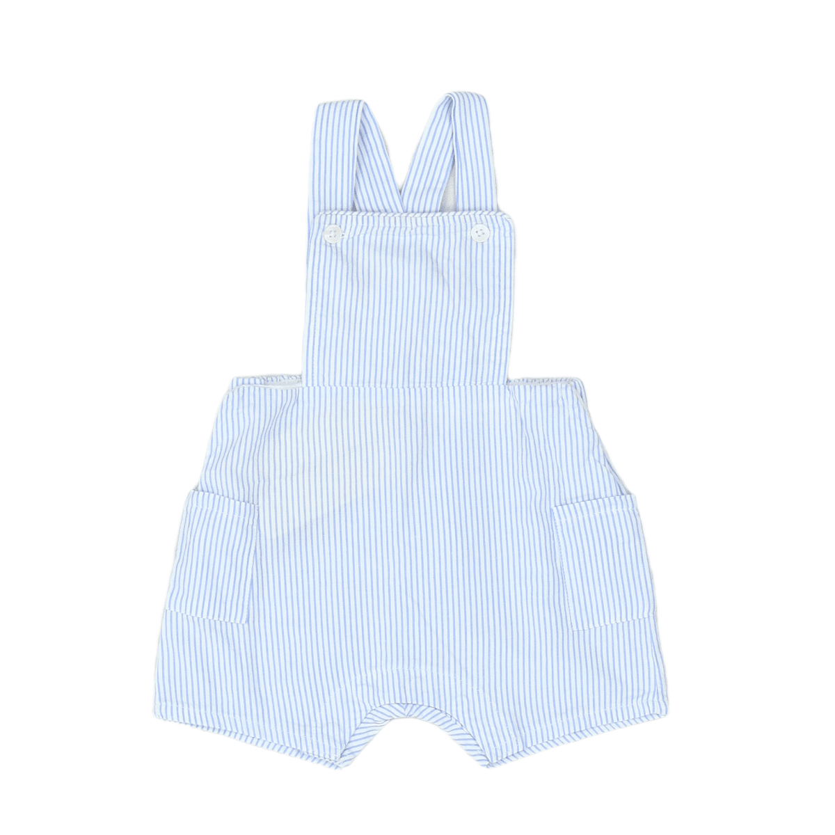 CYRILLUS - OVERALLS - WHITE, BLUE - 6 MONTHS
