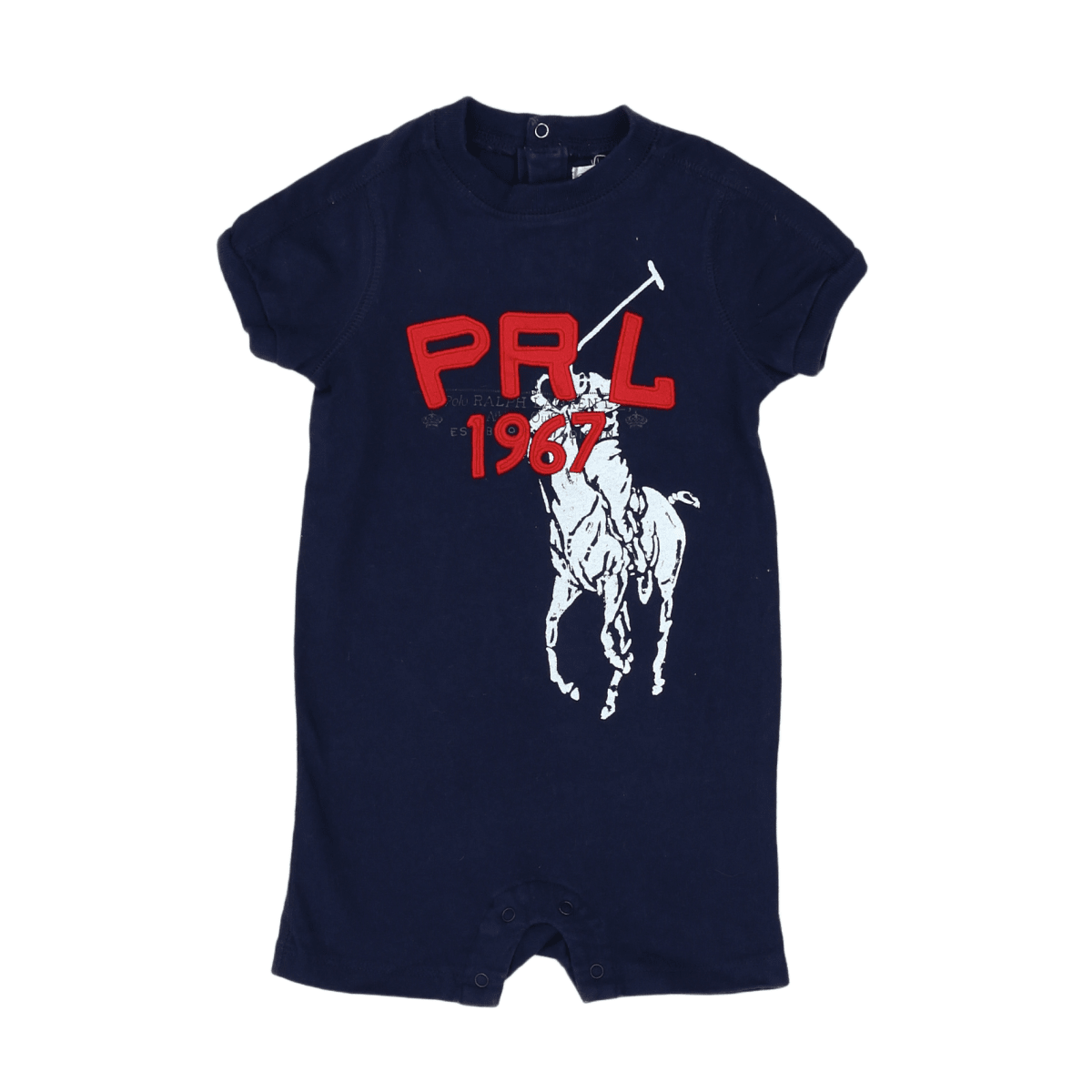 RALPH LAUREN - ROMPER - BLUE - 9 MONTHS