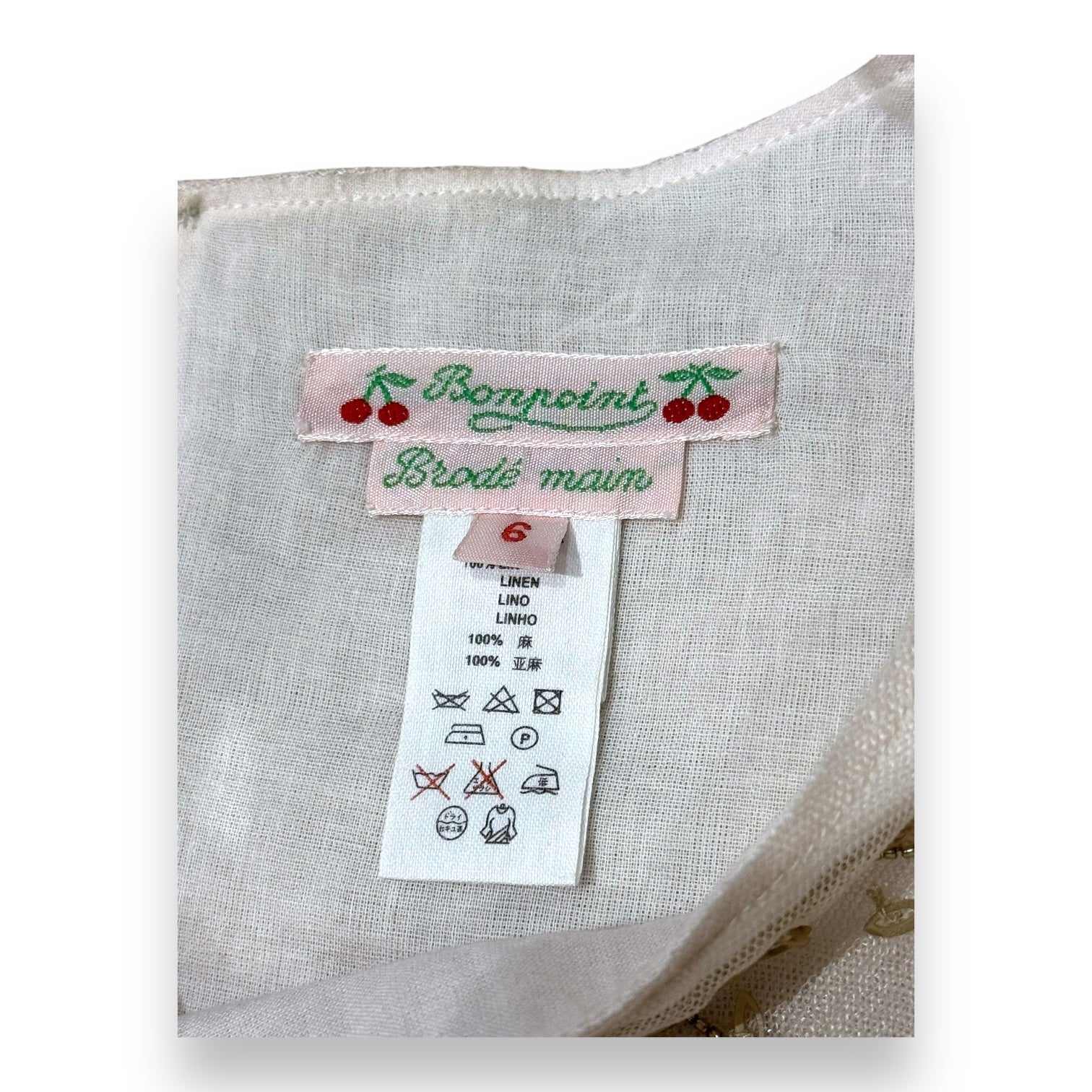 BONPOINT - ROBE BEIGE, OR - 6 ANS