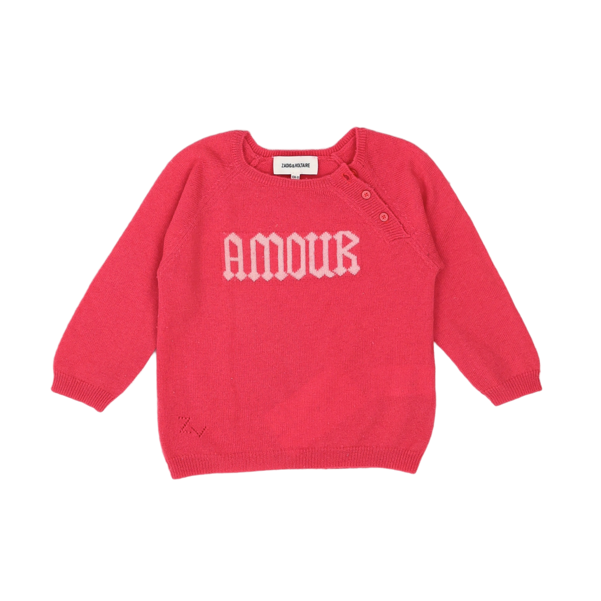 ZADIG & VOLTAIRE - PULL - ROUGE, ROSE - 18 MOIS