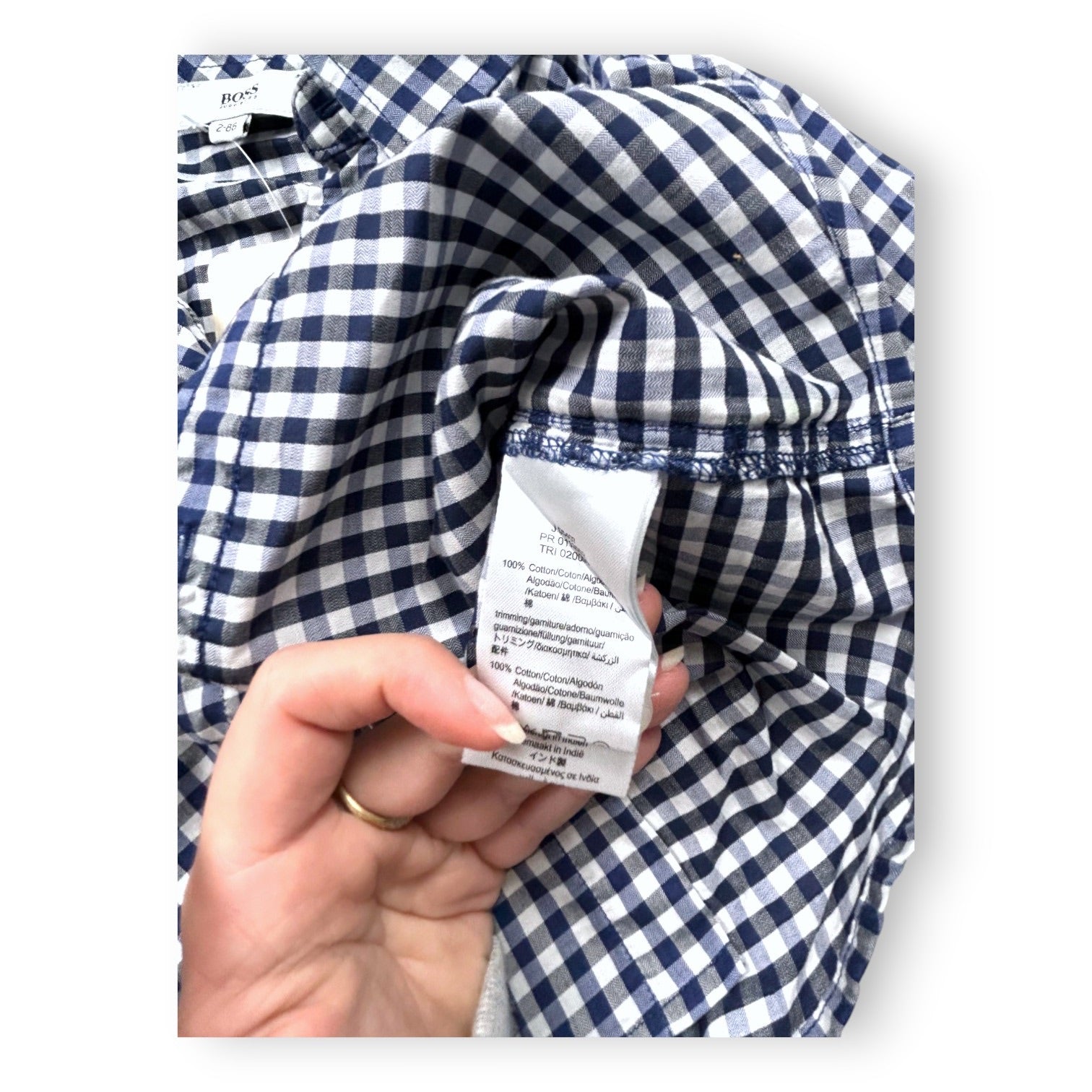 HUGO BOSS - SHIRT - BLUE, WHITE - 24 MONTHS