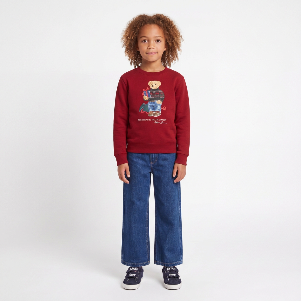 RALPH LAUREN - SWEAT - ROUGE - 7 ANS