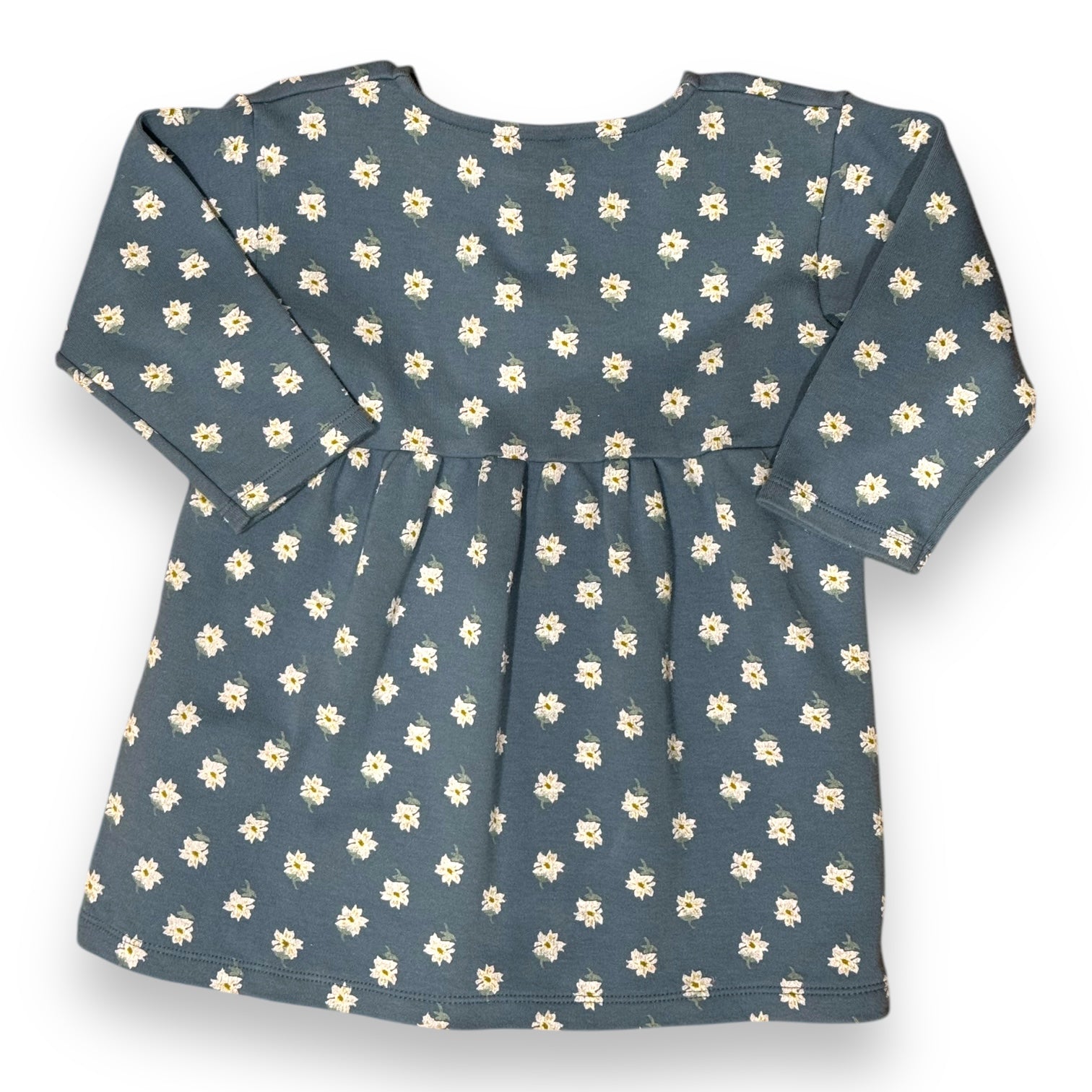 PETIT BATEAU - Blaues Blumenkleid - 18 Monate