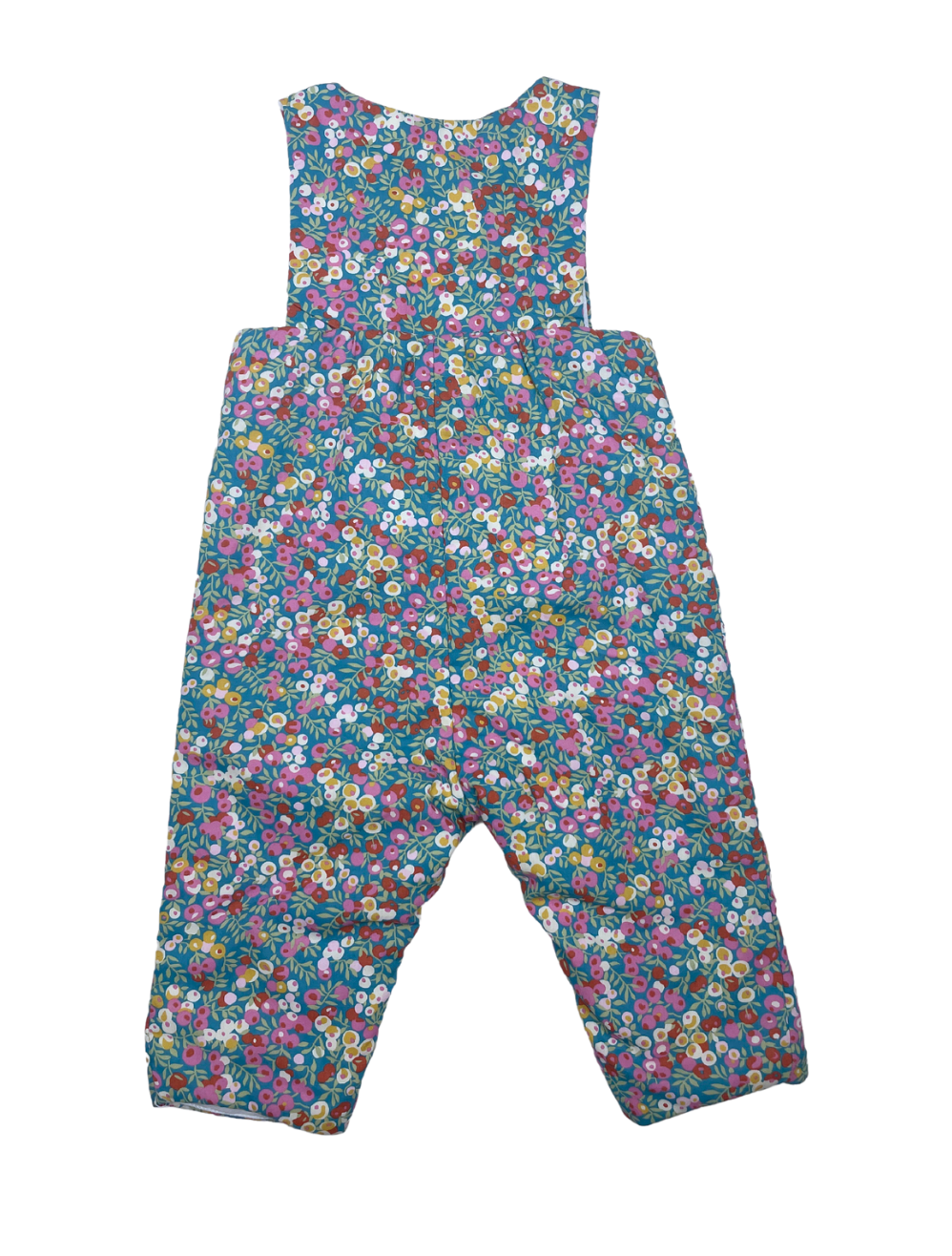 JACADI - Salopette doublée (légèrement épaisse) verte à fleurs - 6 mois