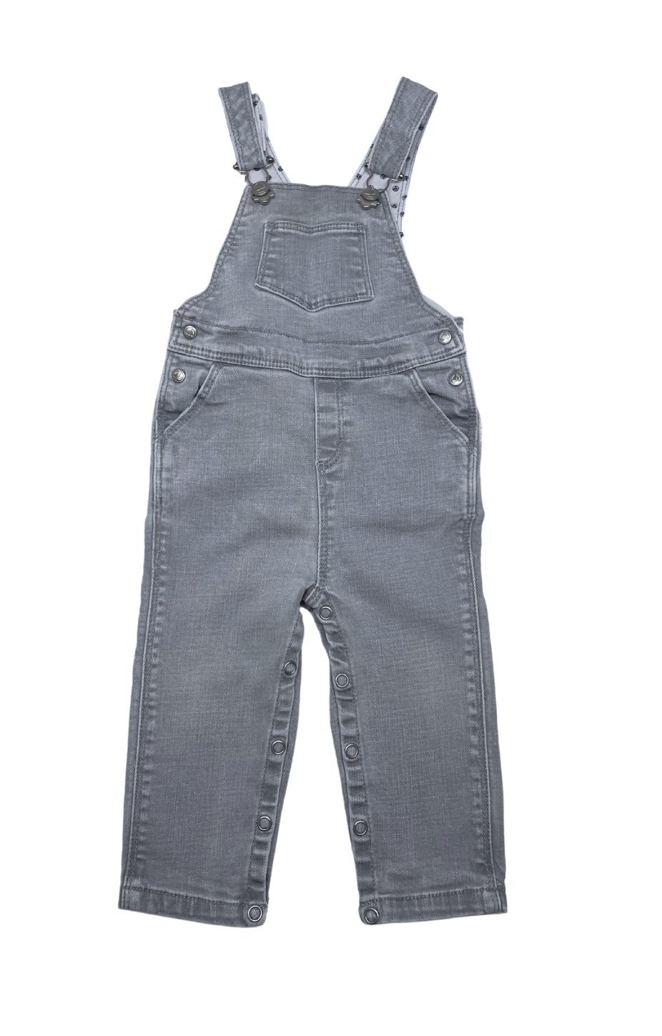 PETIT BATEAU - Salopette en jean grise - 12 mois