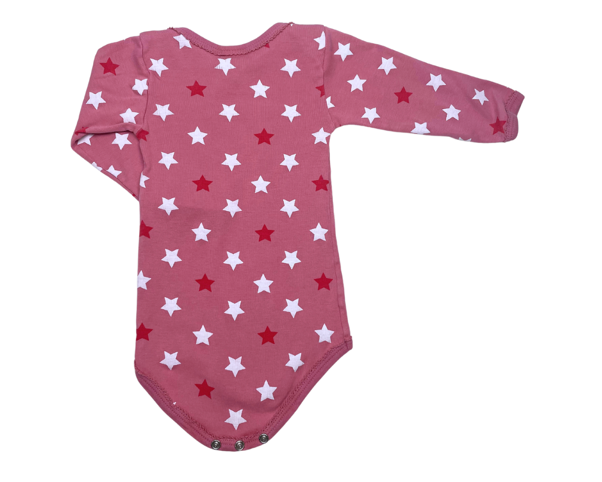 PETIT BATEAU - Lot de 2 bodies (à pois rose et blanc & rose à étoiles) - 6 mois
