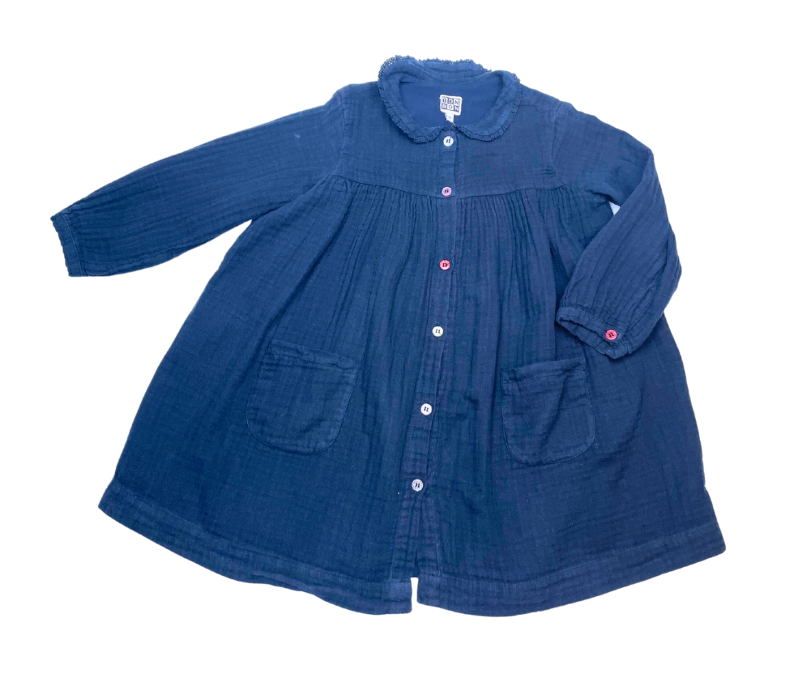 BONTON - Robe marine avec boutons à paillettes multicolores - 4 ans