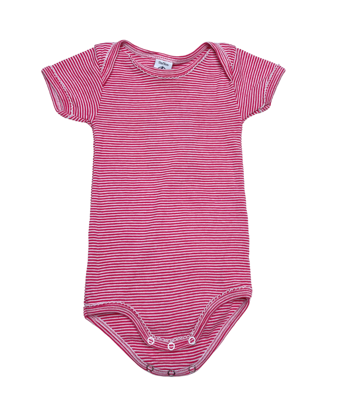 PETIT BATEAU - Body rouge à rayures - 12 mois