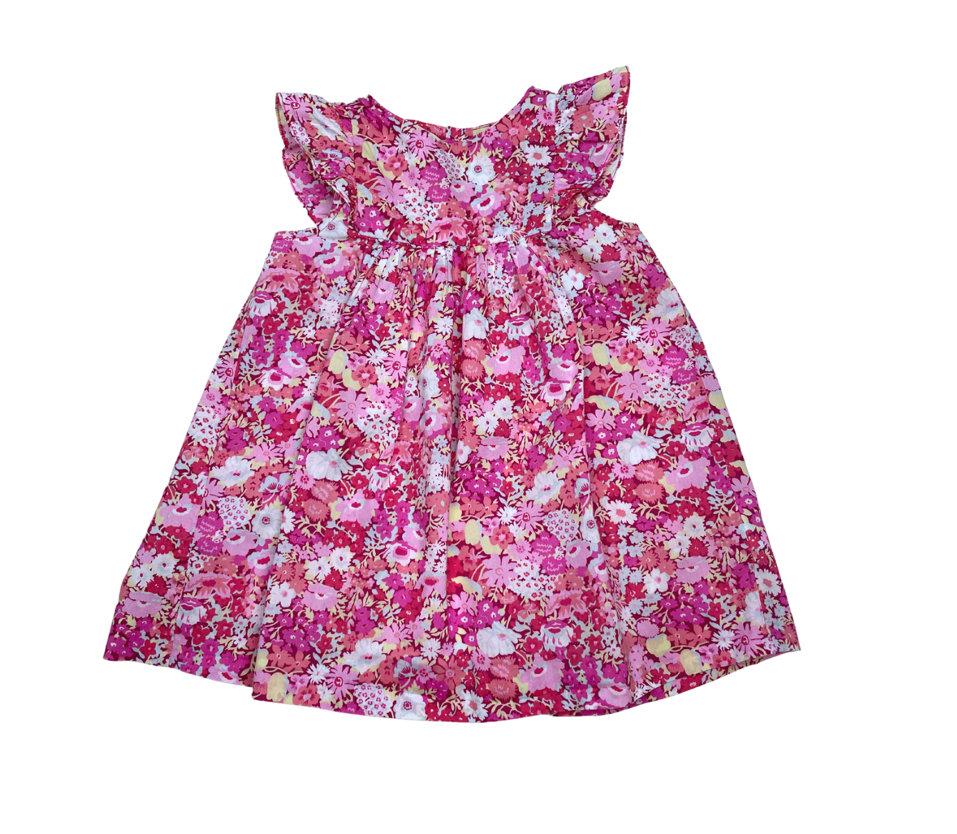 JACADI - Robe à fleurs rose, rouge et jaune - 18 mois