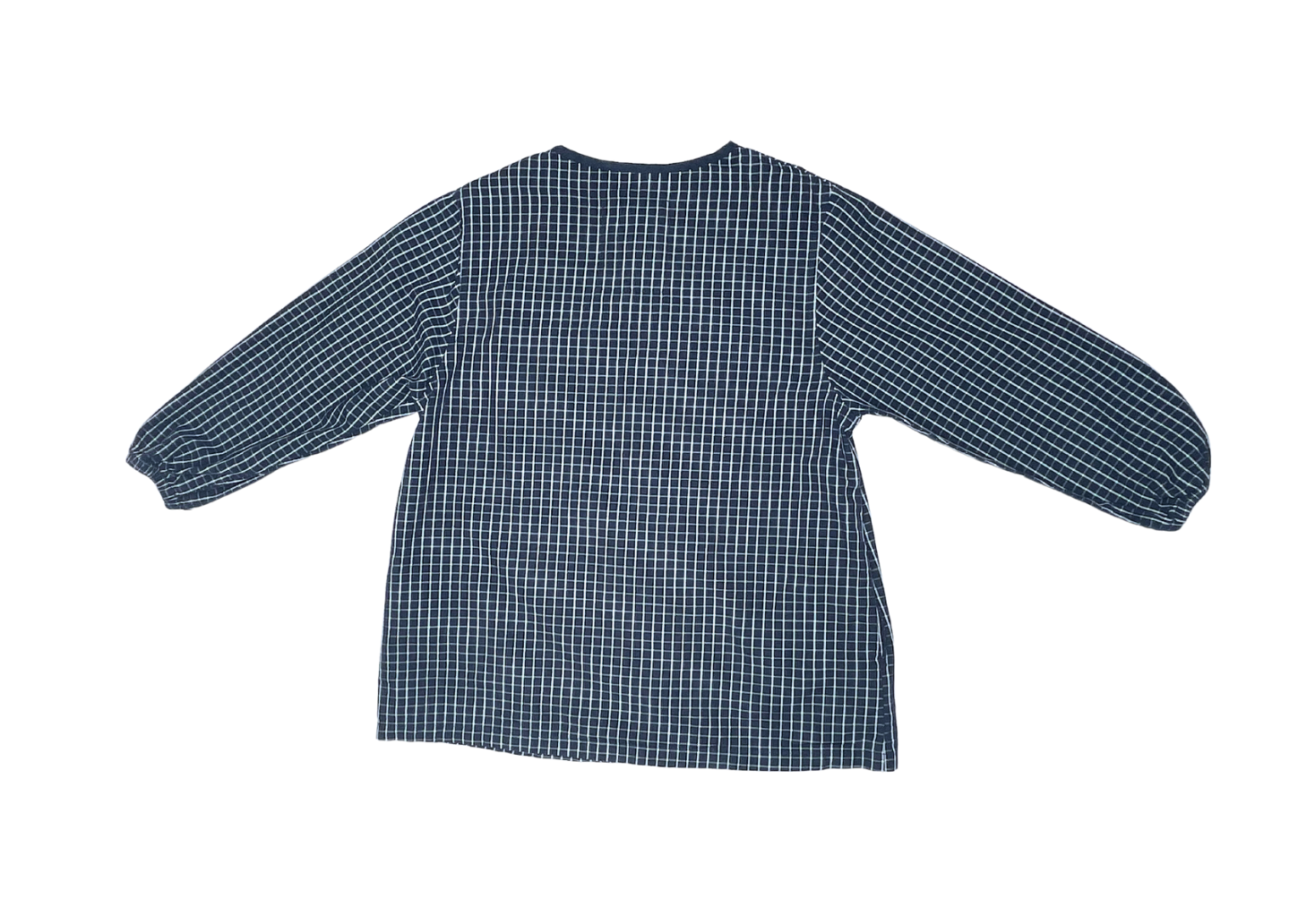 CYRILLUS - Tablier à carreaux bleu marine brodé Gaspard - 4 ans