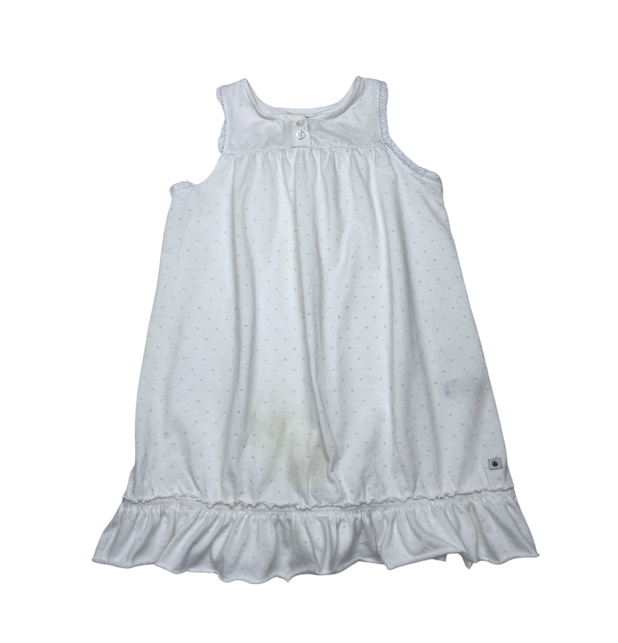 PETIT BATEAU - Robe blanche sans manches - 4 ans