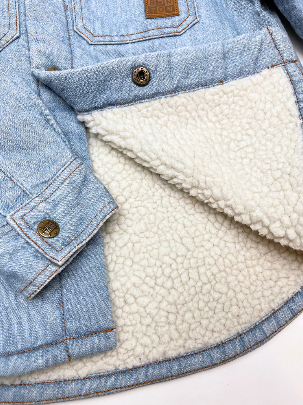 BONTON - Denim jacket with fleece lining - 4 years