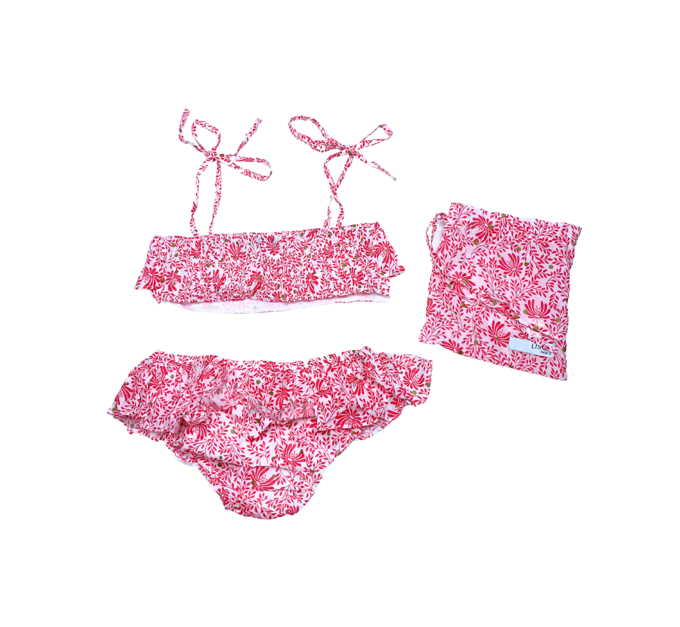 LISON PARIS - Rosa geblümter Bikini-Badeanzug - 10 Jahre
