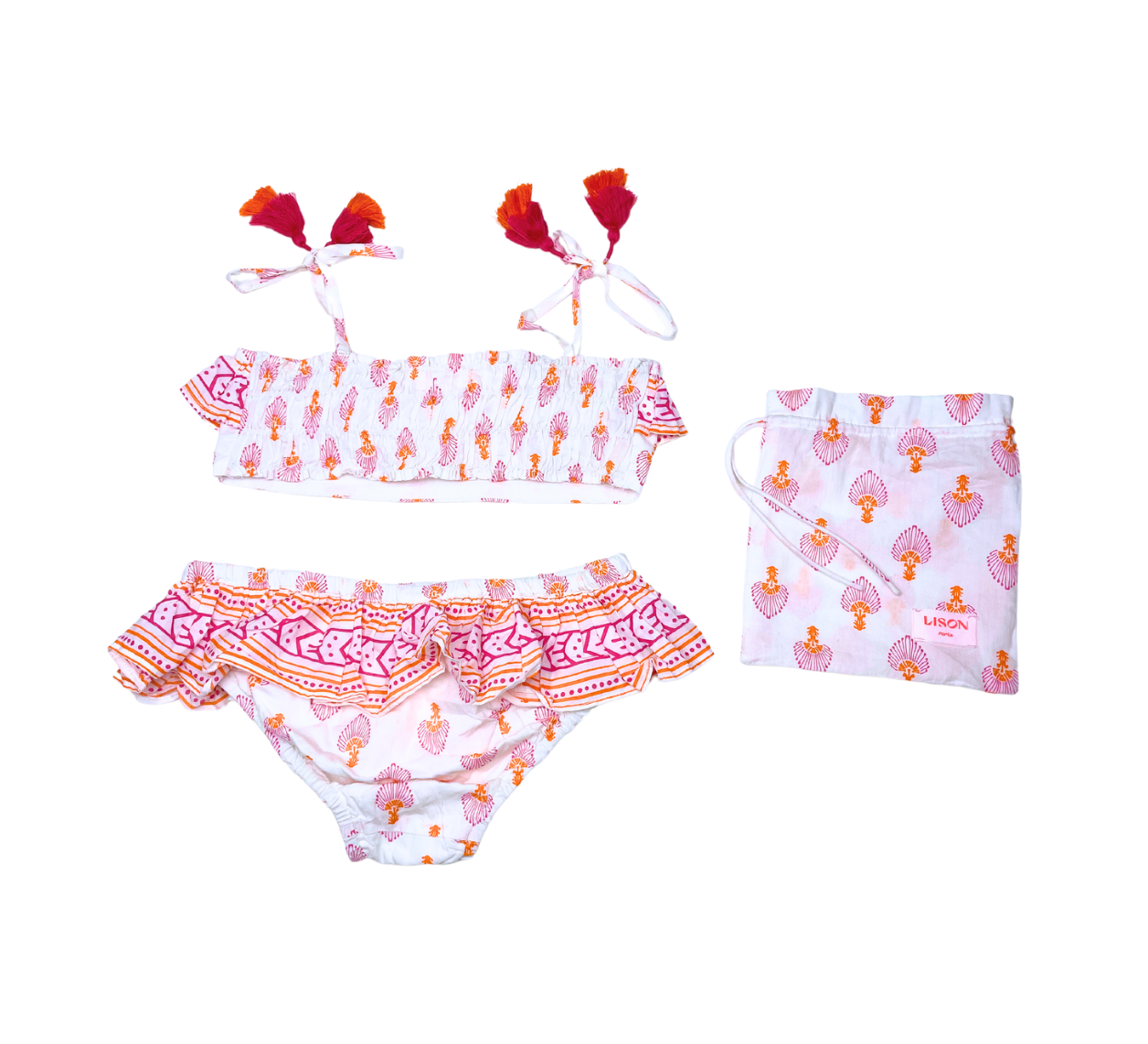 LISON PARIS - Rosa geblümter Bikini-Badeanzug - 10 Jahre