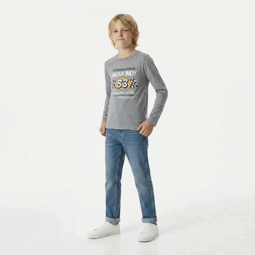 JAPAN RAGS - T-SHIRT - GRIS - 10 ANS