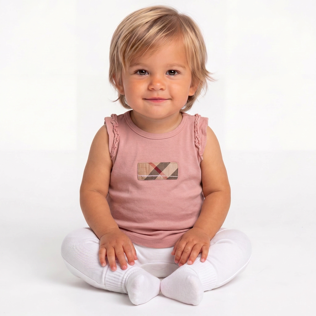 BURBERRY - Pink short-sleeved T-shirt - 6 months