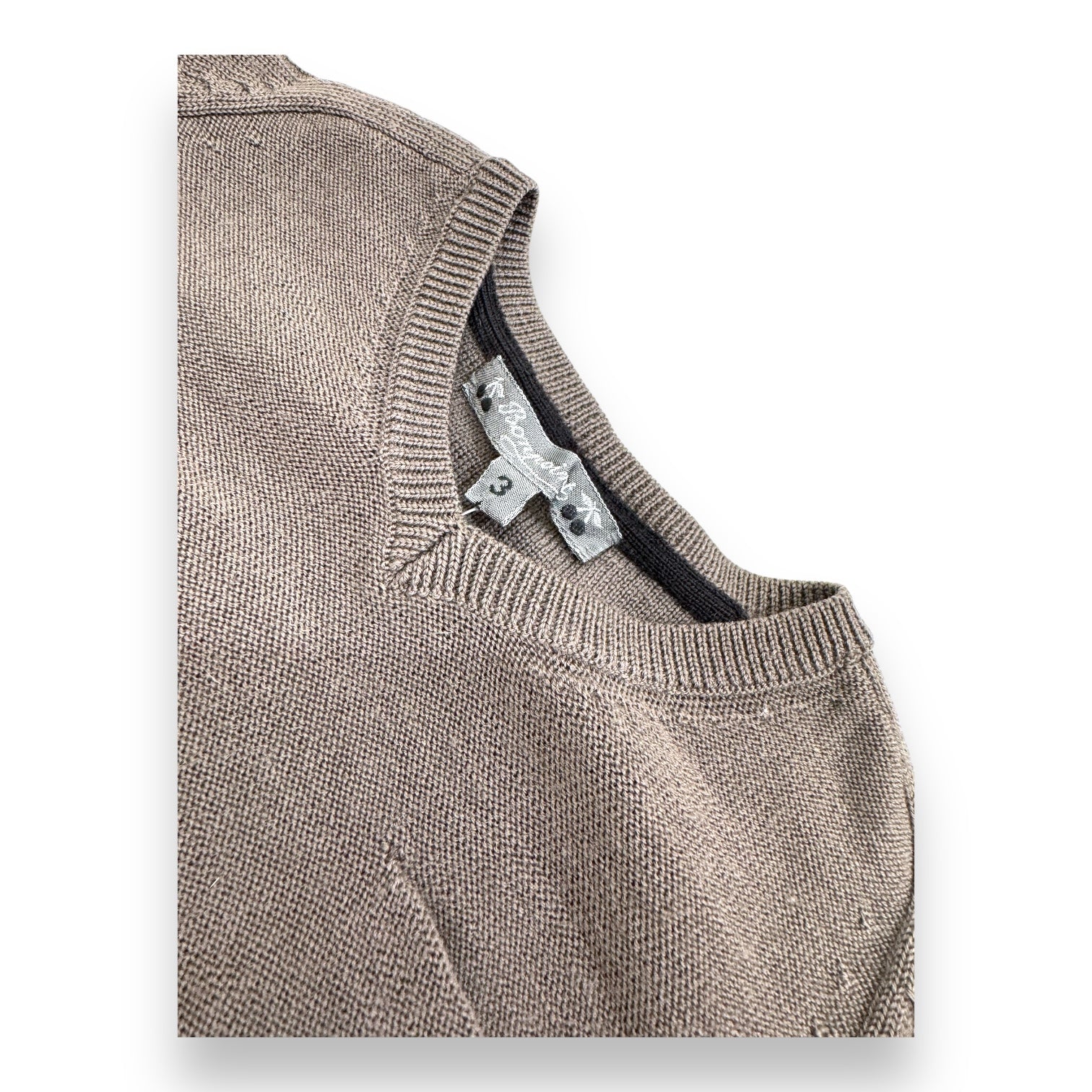 BONPOINT - Brauner Langarm-Wollpullover - 3 Jahre