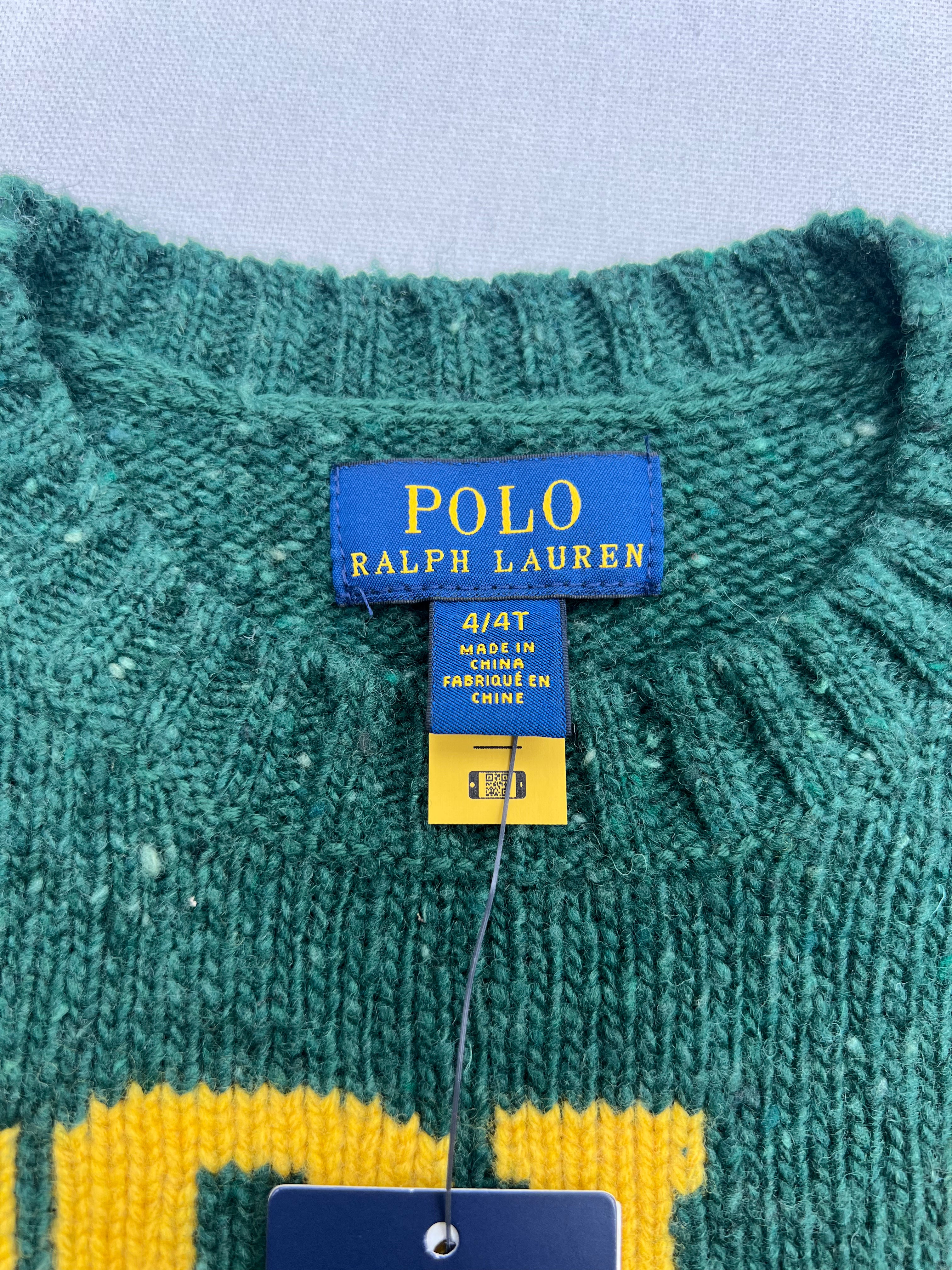 RALPH LAUREN - PULL - VERT - 4 ANS