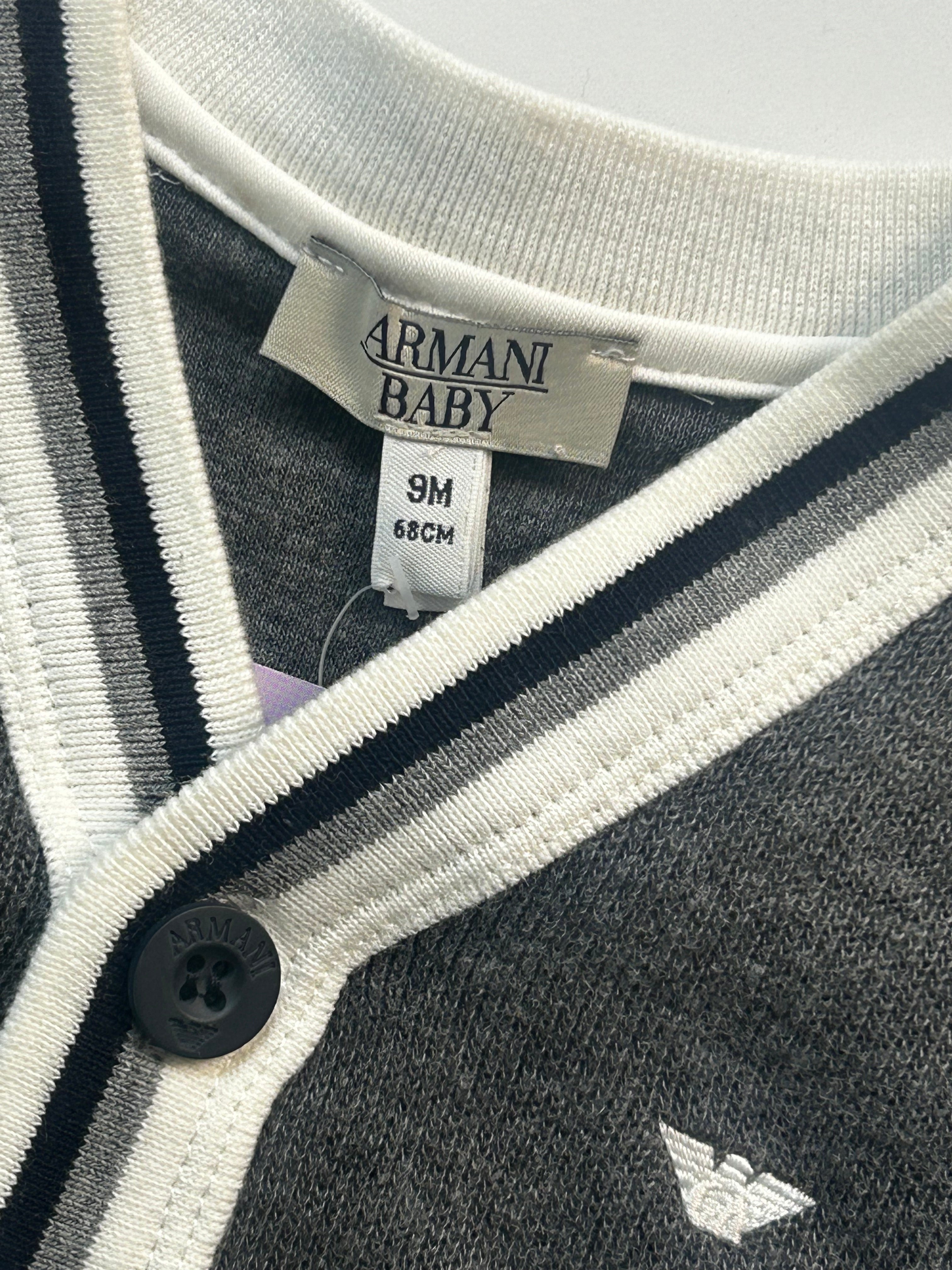 ARMANI - Gray cotton cardigan - 9 months