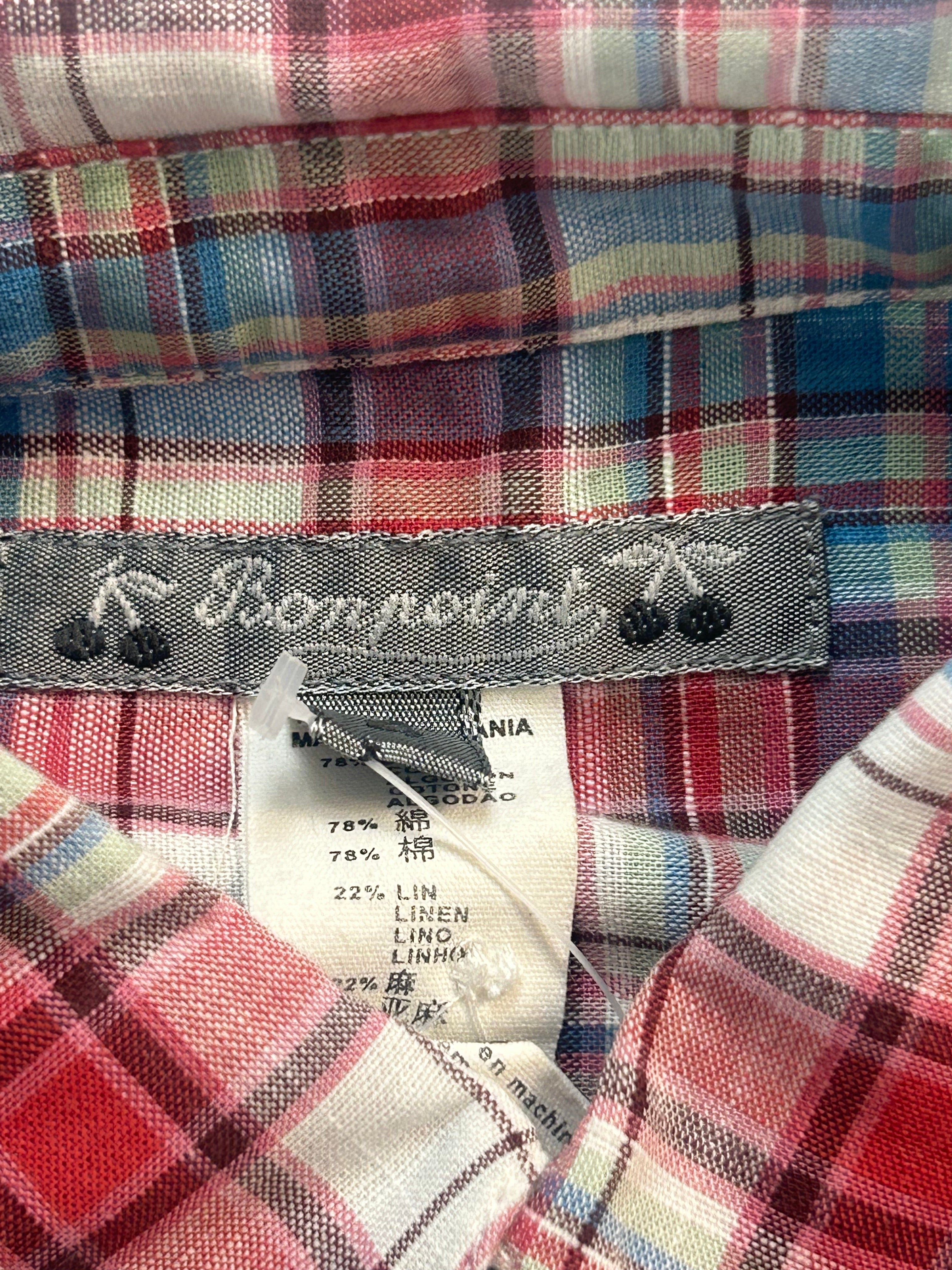 BONPOINT - Pink and blue checked shirt - 4 years