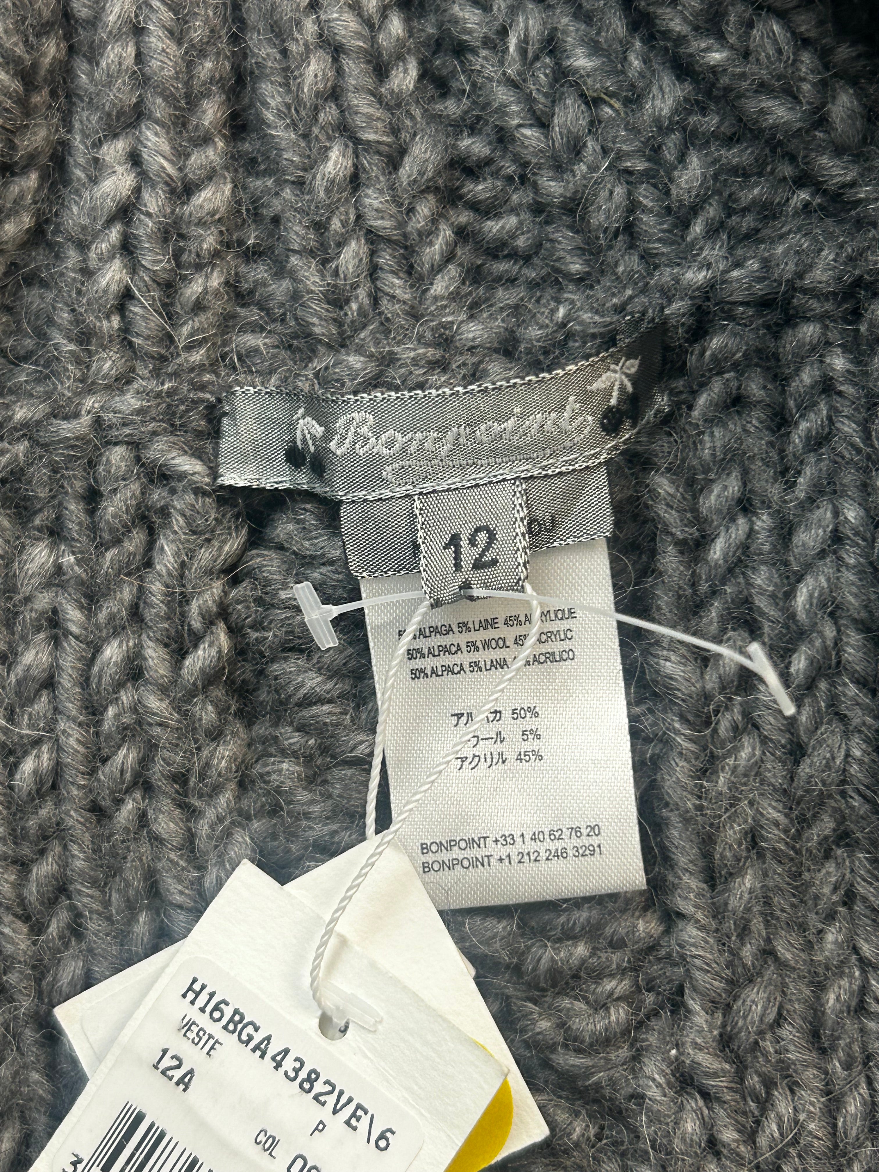 BONPOINT - Grey alpaca jacket (new) - 12 years