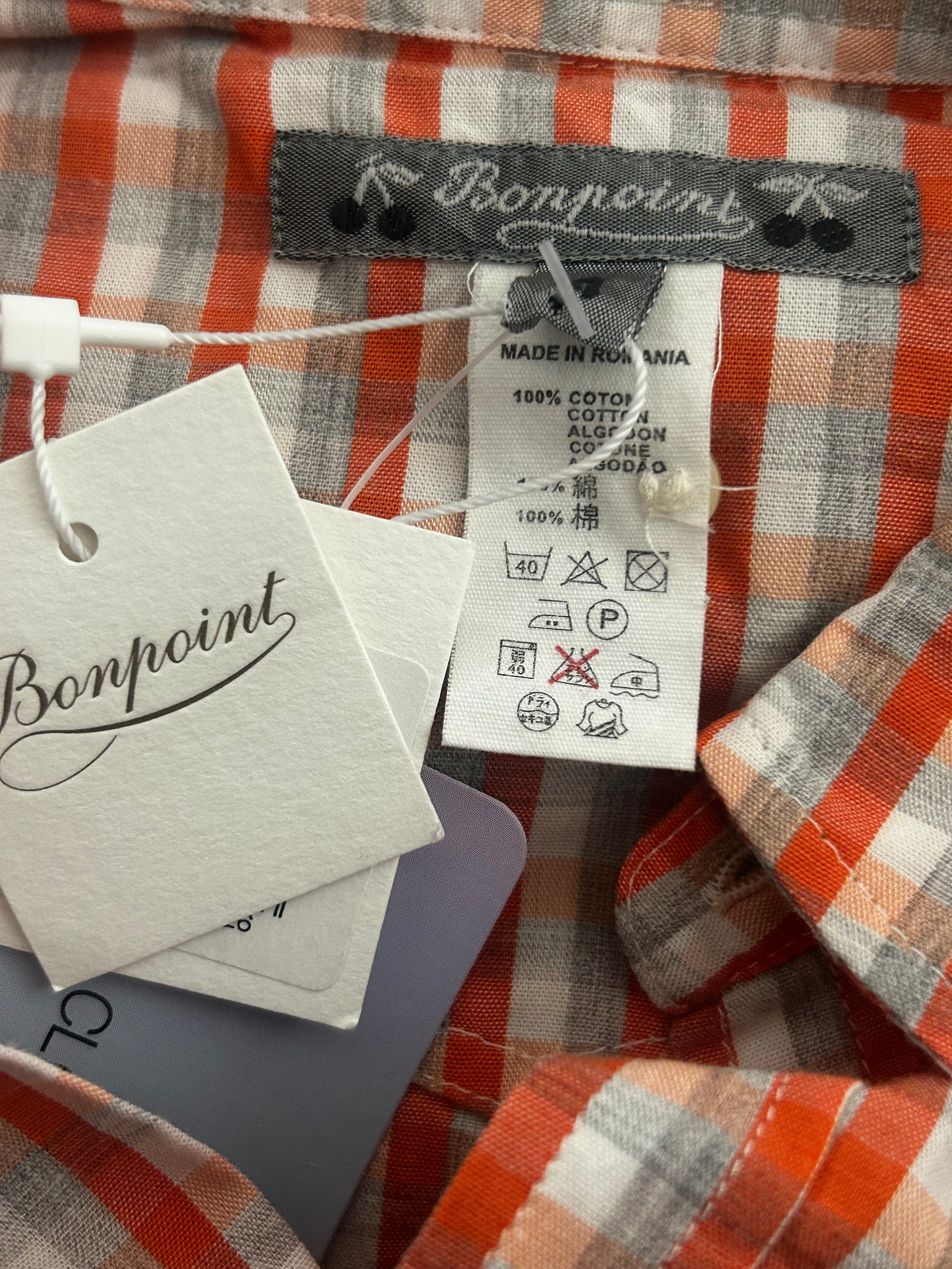BONPOINT - Chemise à carreaux orange (neuve) - 4 ans