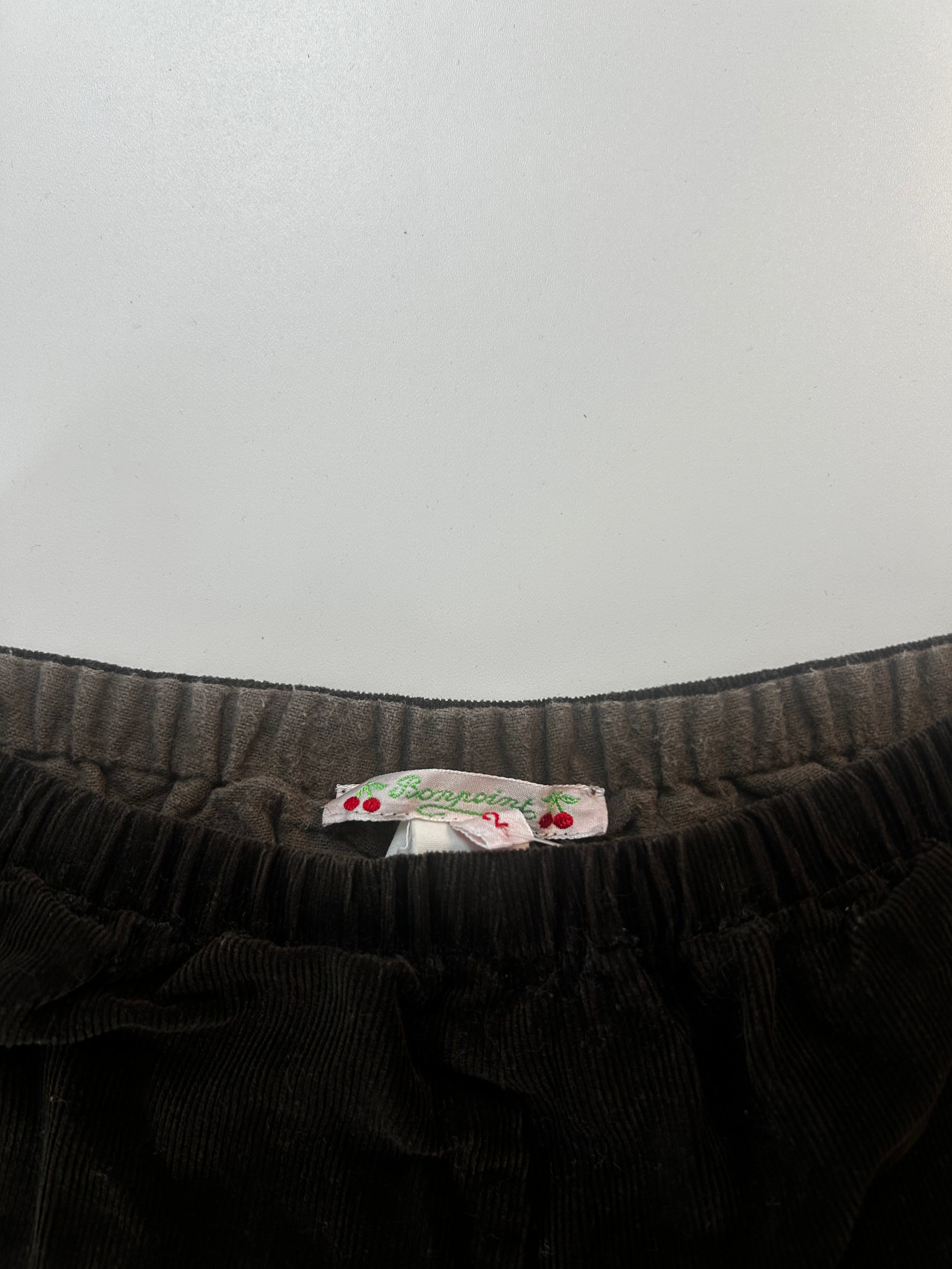 BONPOINT - Wide-leg brown velvet pants - 2 years