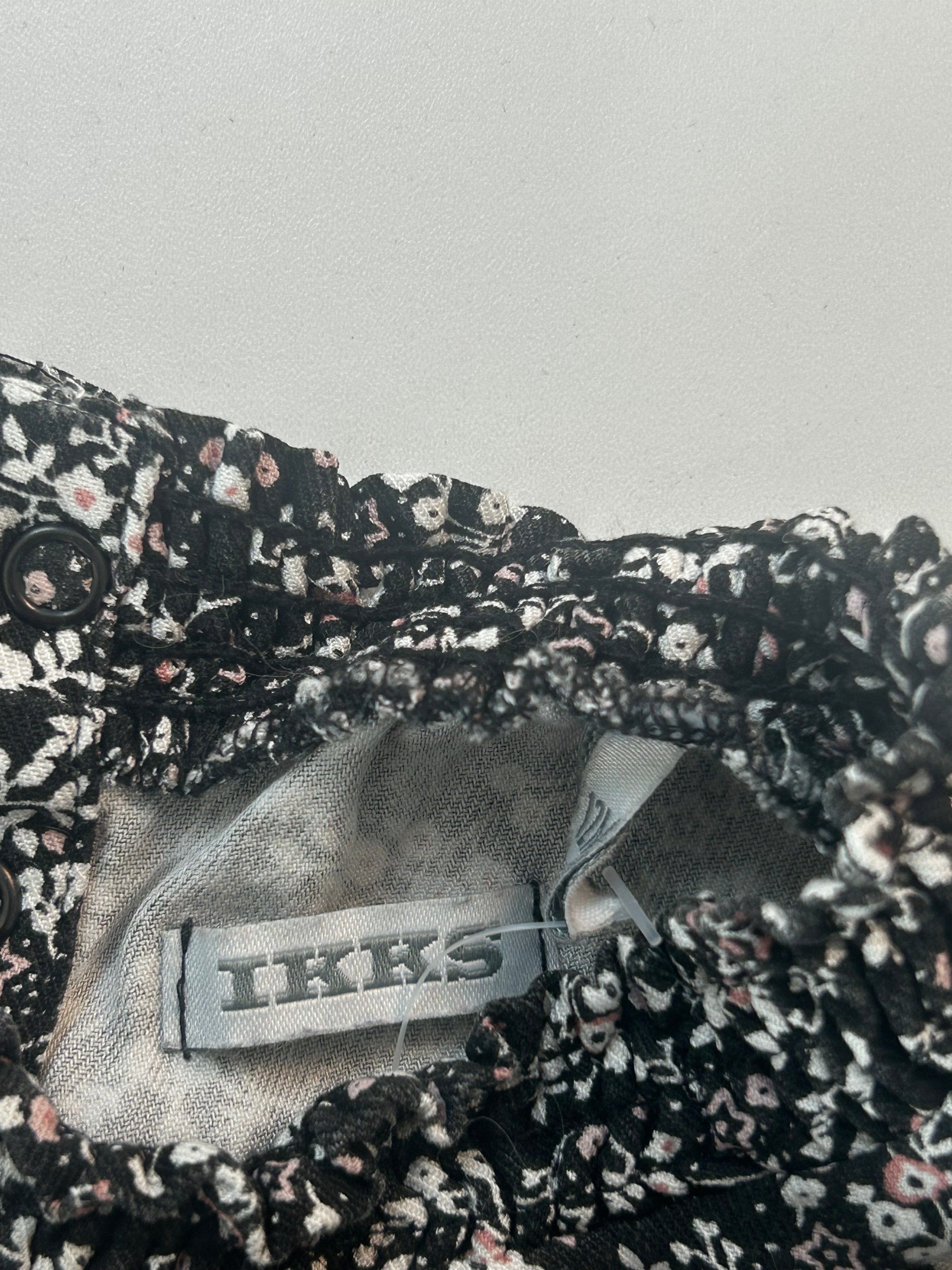 IKKS - Robe à fleurs noires, rose & blanche - 12 mois