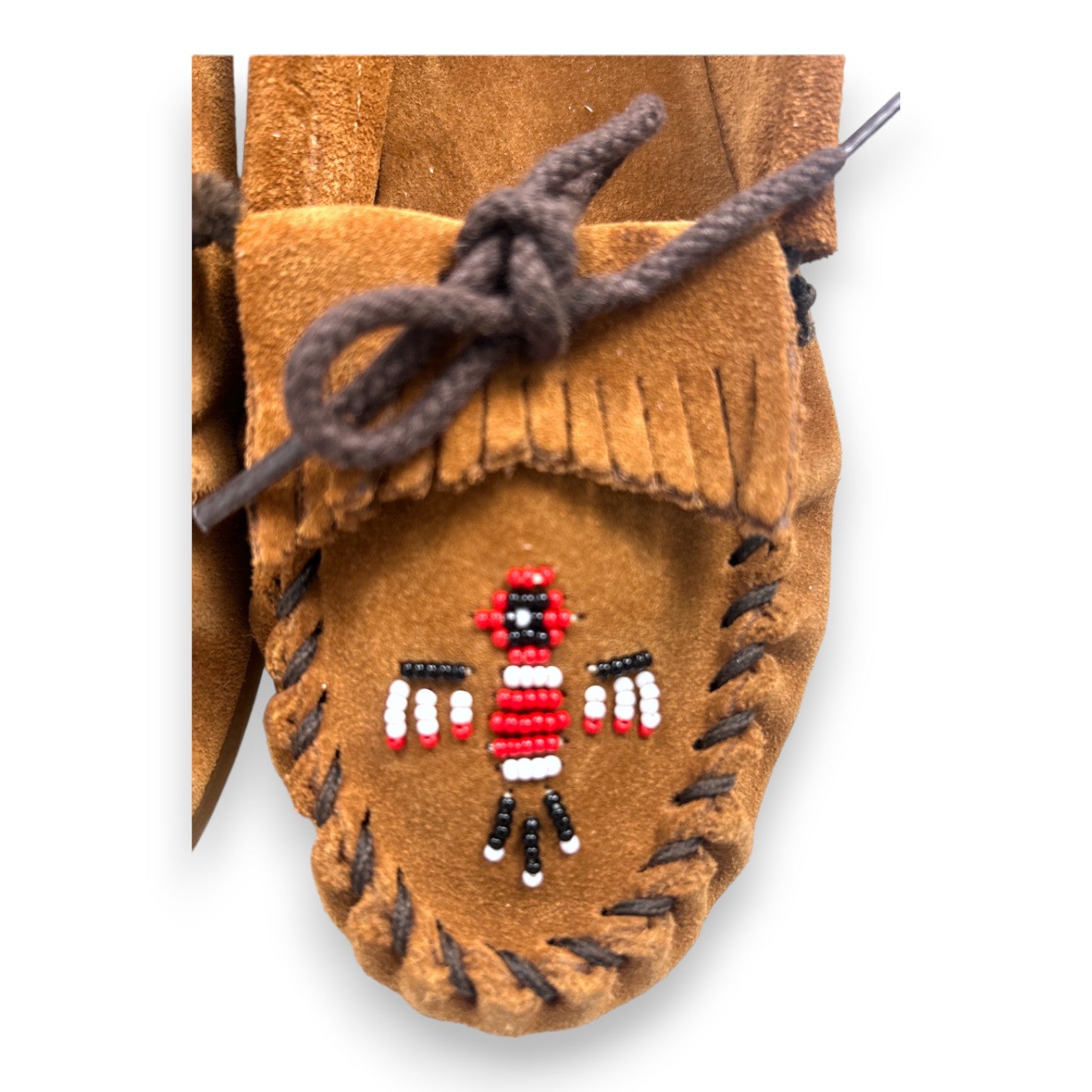 MINNETONKA - Brown suede and pearl loafers - 34