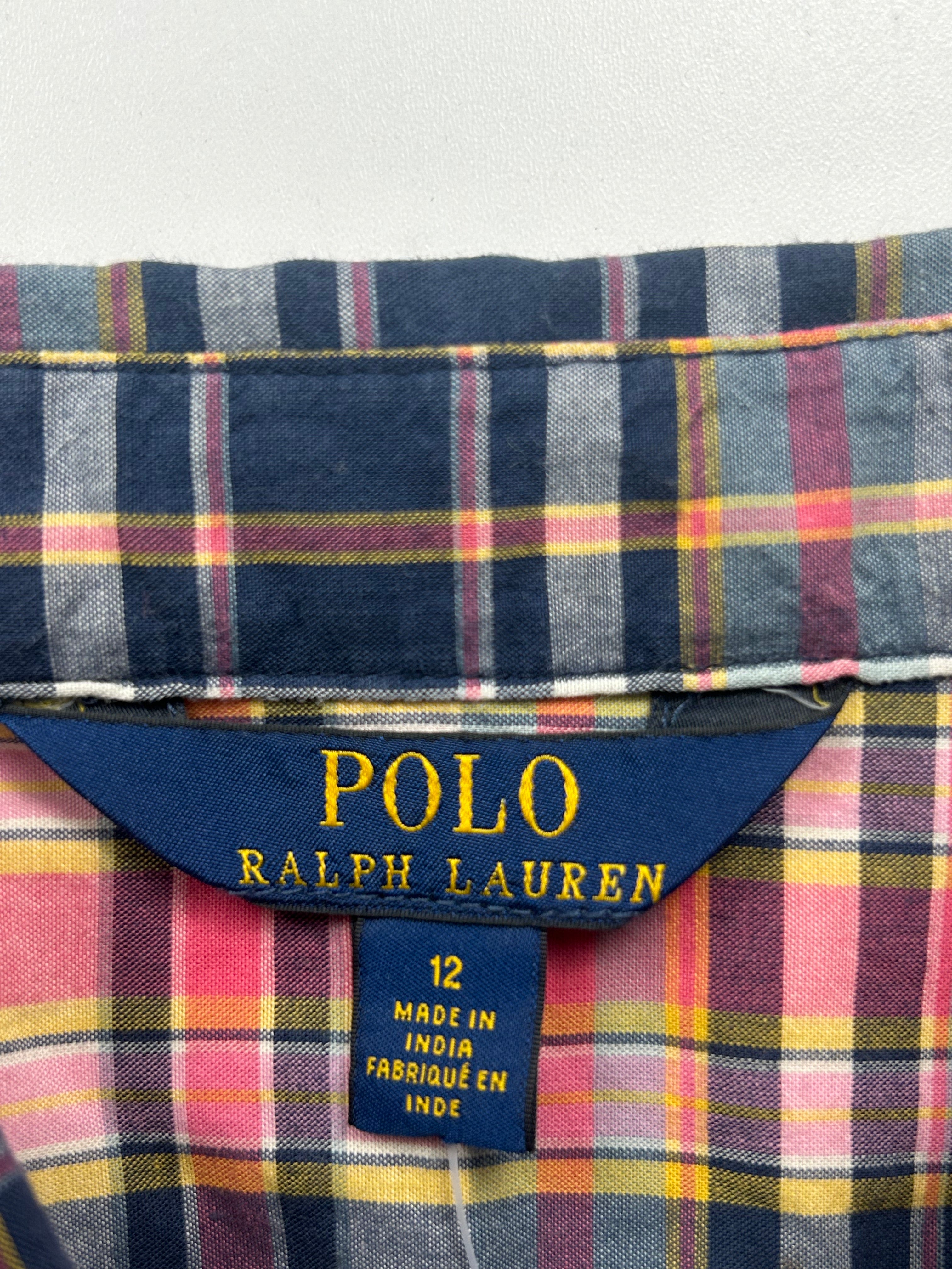 RALPH LAUREN - Robe en coton à carreaux - 12 ans