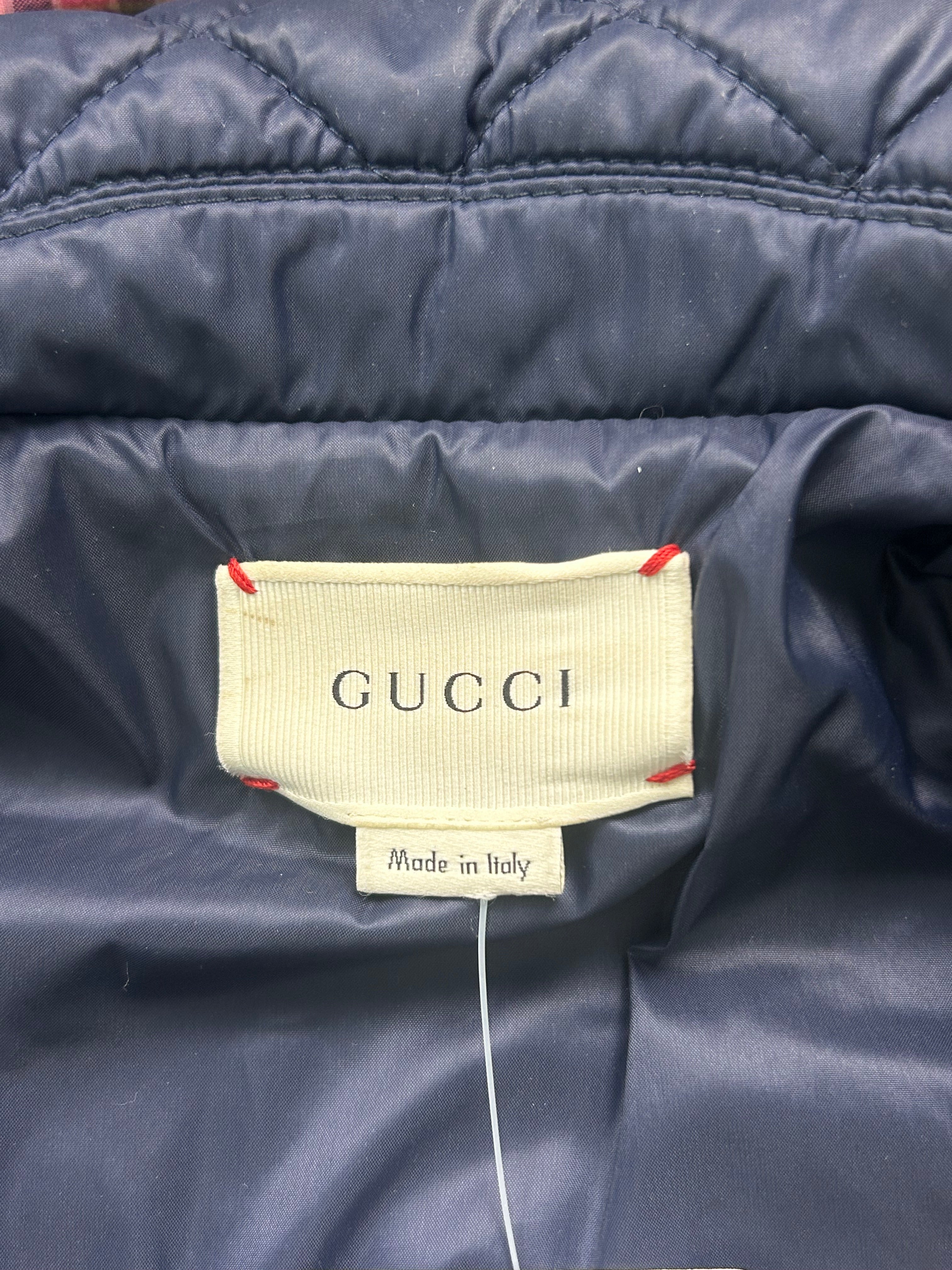 GUCCI - Veste longue matelassée bleu marine - 10 ans