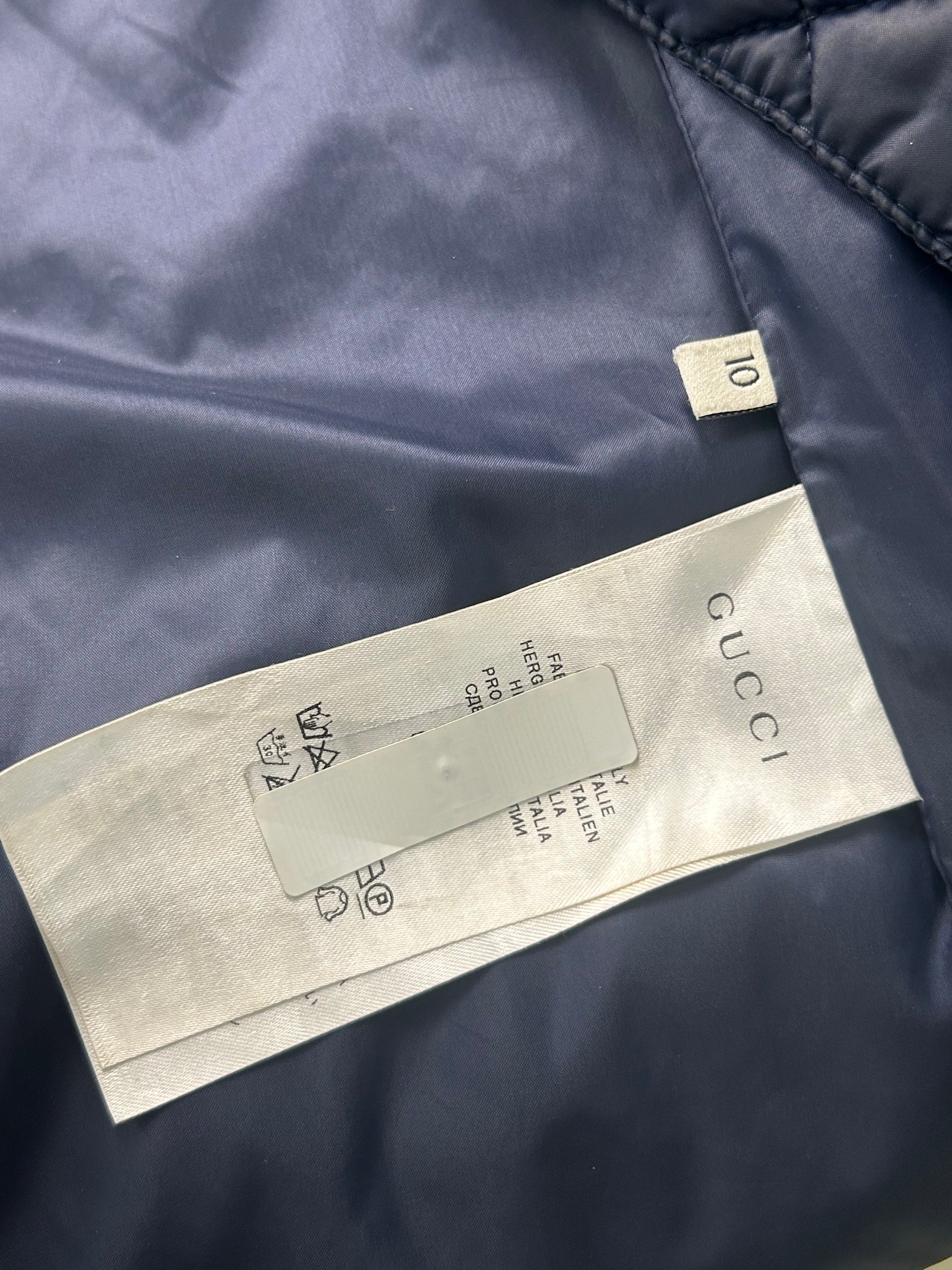 GUCCI - Veste longue matelassée bleu marine - 10 ans