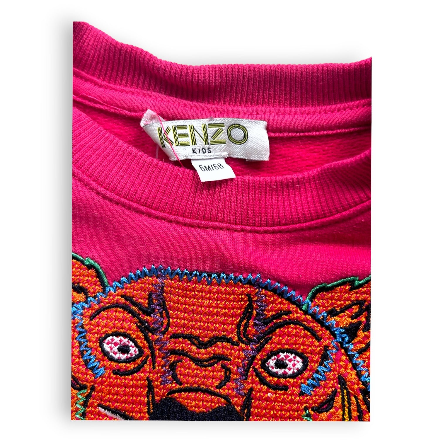 KENZO - Rosa Kleid mit gesticktem Tiger - 6 Monate