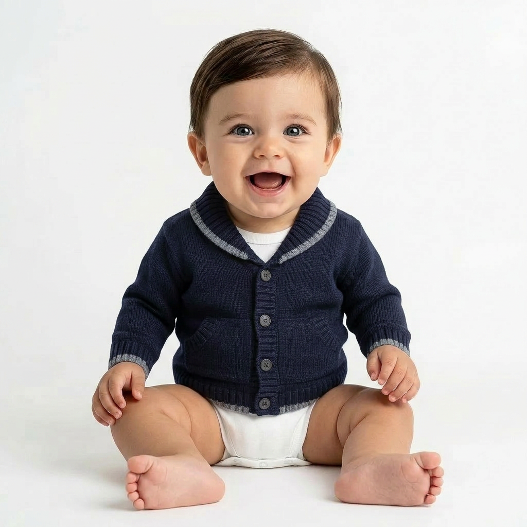 JACADI - CARDIGAN - BLEU - 6 MOIS