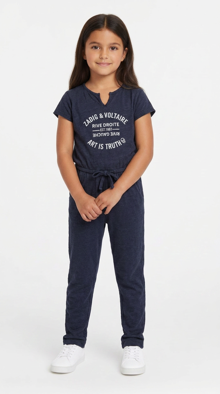 ZADIG & VOLTAIRE - Marineblauer Jumpsuit mit Prints - 6 Jahre