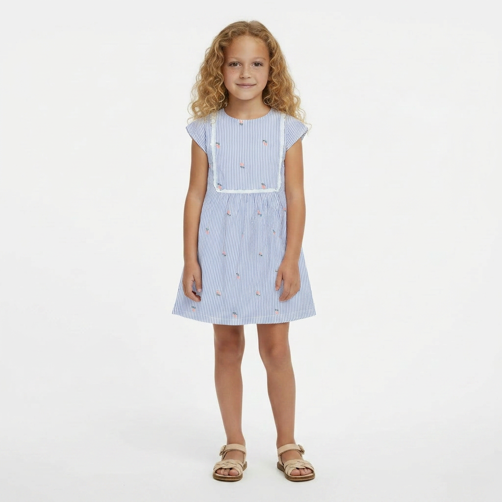 BONHEUR DU JOURS - ROBE - BLANC, BLEU - 6 ANS