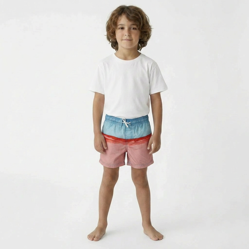 SUNDEK - SHORT DE BAIN - BLEU, ROSE - 8 ANS