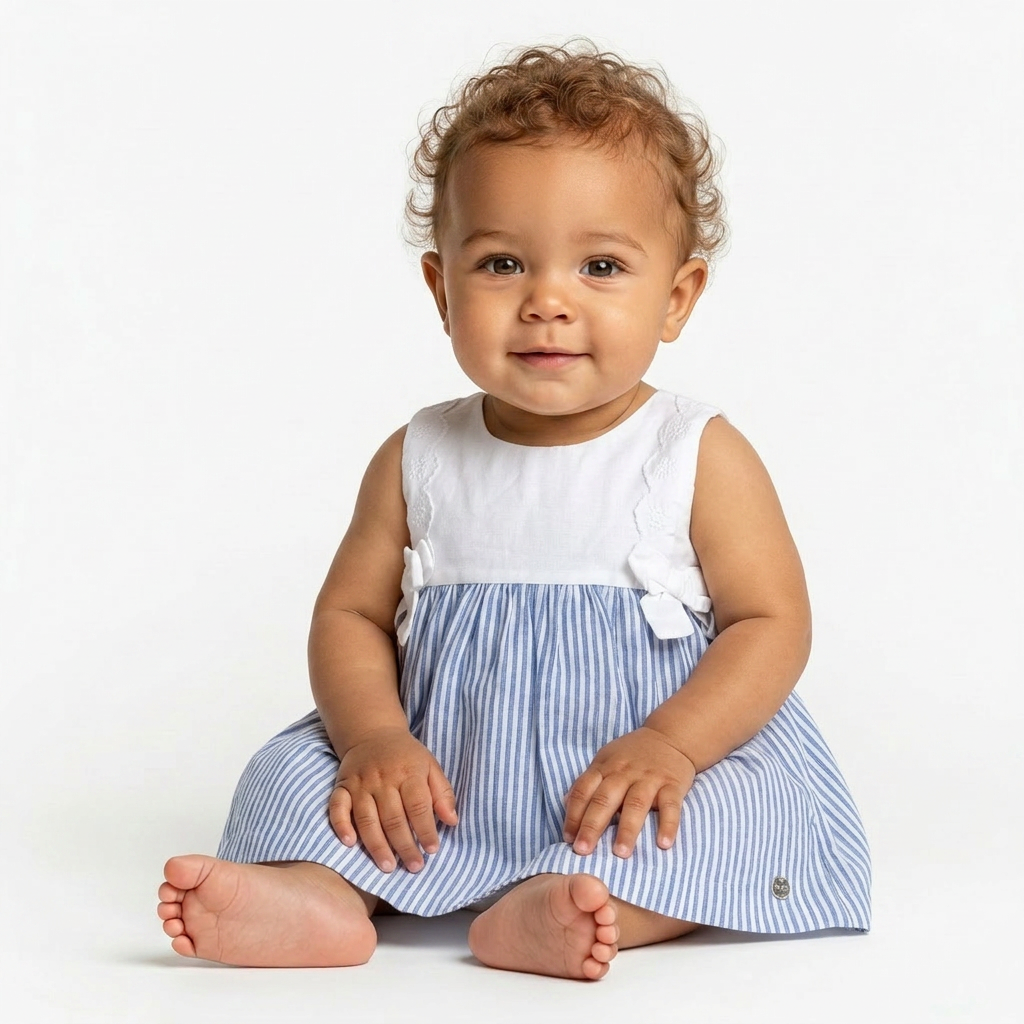 PAZ RODRIGUEZ - ROBE - BLEU, BLANC - 6 MOIS