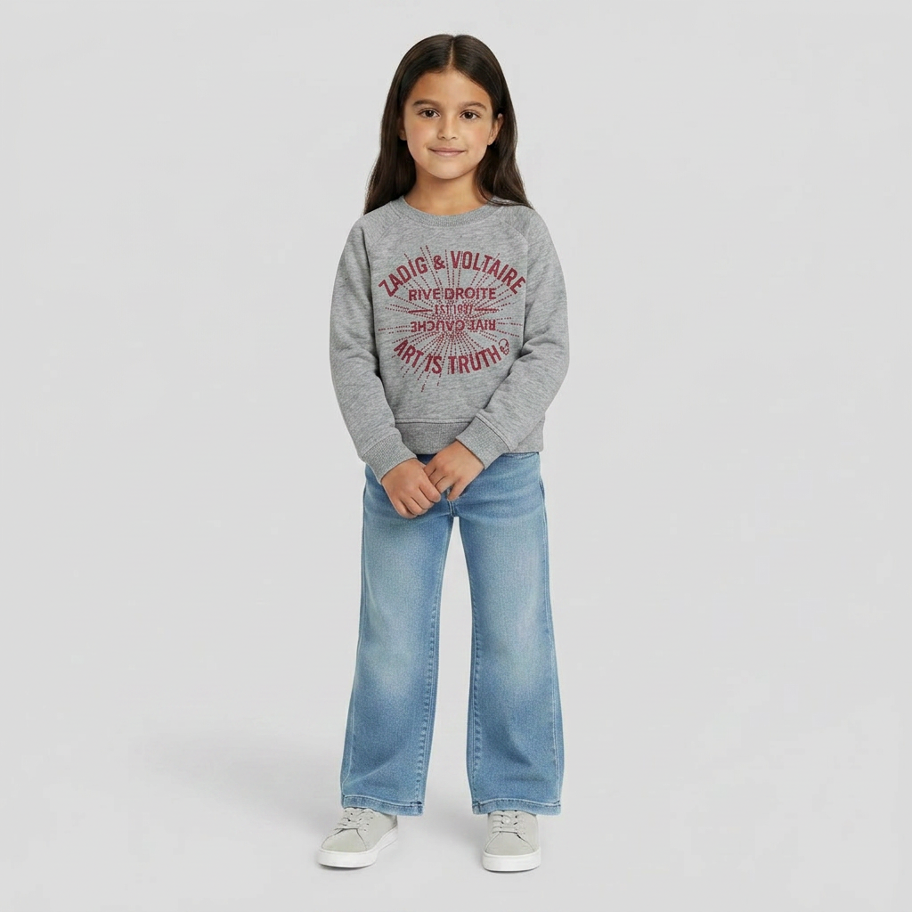 ZADIG & VOLTAIRE - PULL - GRIS - 6 ANS