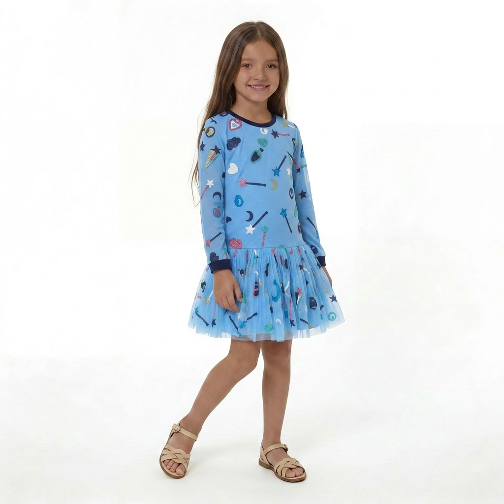 BILLIEBLUSH - ROBE - BLEU - 10 ANS