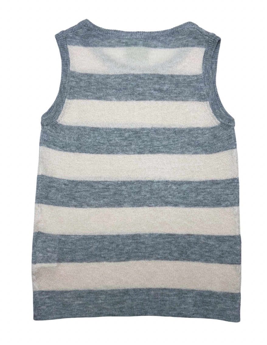 FUB - Grau-weiß gestreiftes Tanktop - 12 Monate