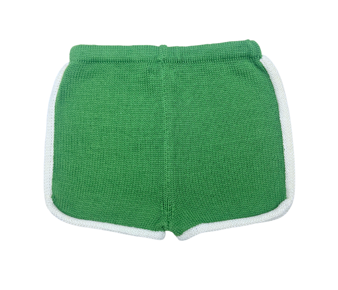 OEUF NYC - Short Maille Bicolore | Vert & Blanc - 2 ans