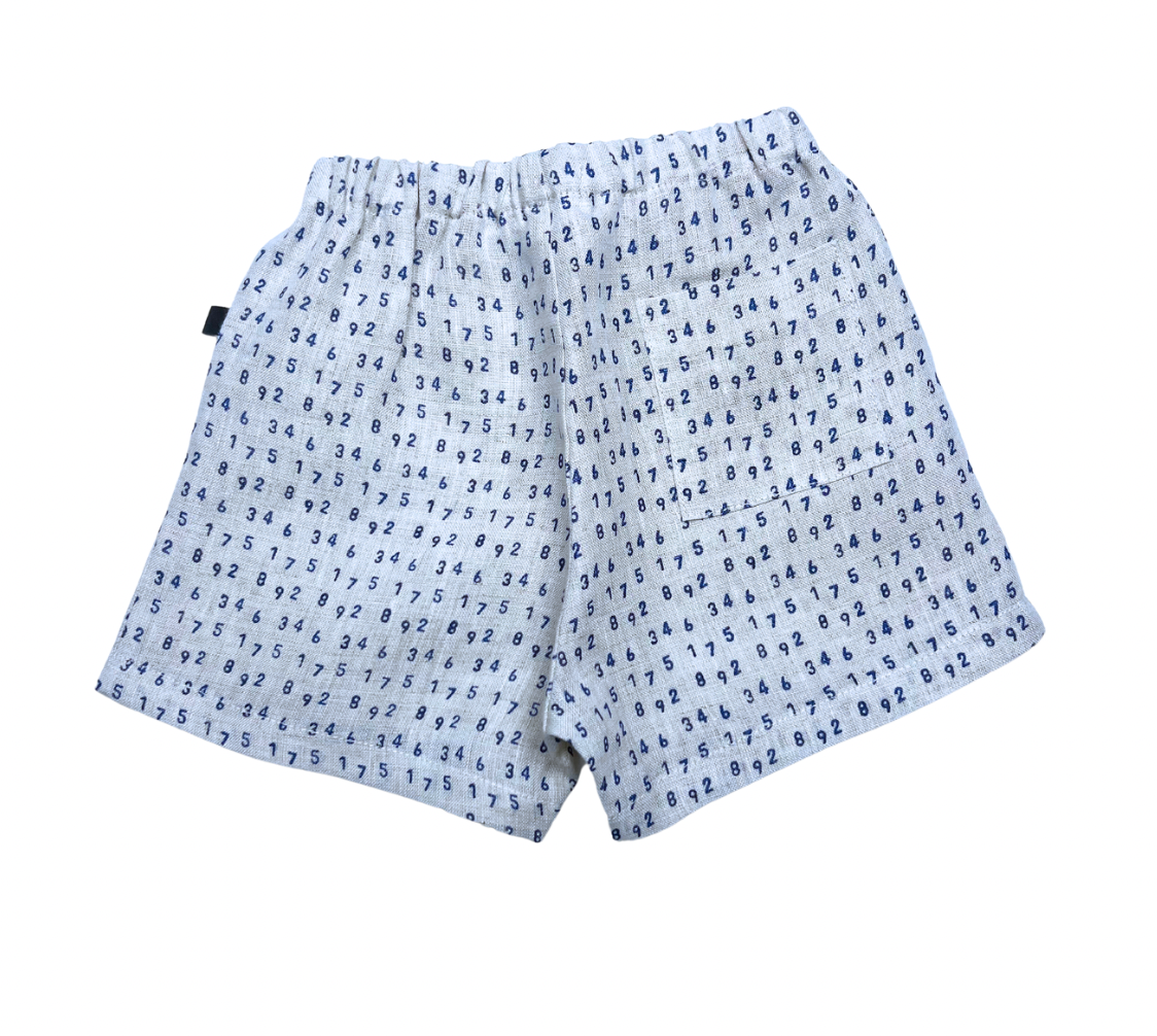 OEUF NYC - Short en lin imprimé chiffres - 12 mois