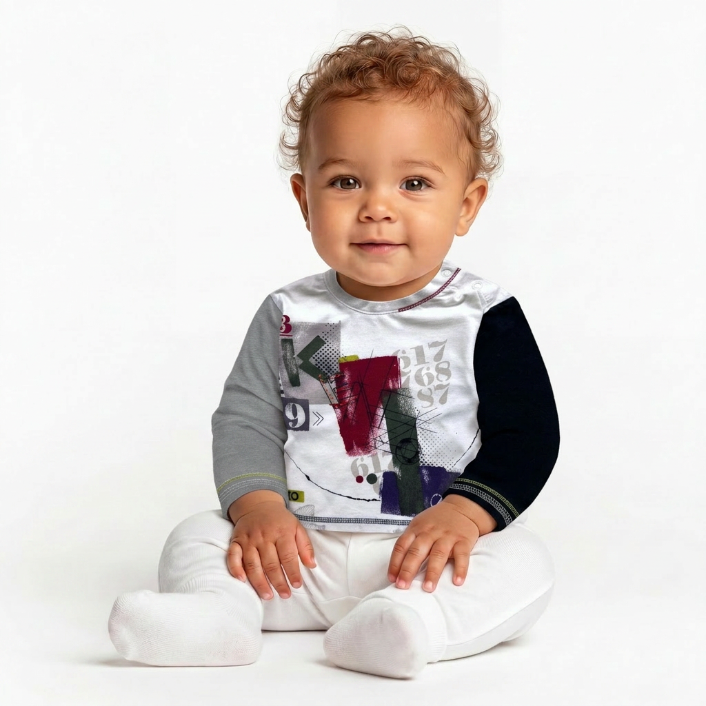 KENZO - T-SHIRT - WHITE, MULTICOLOR - 6 MONTHS