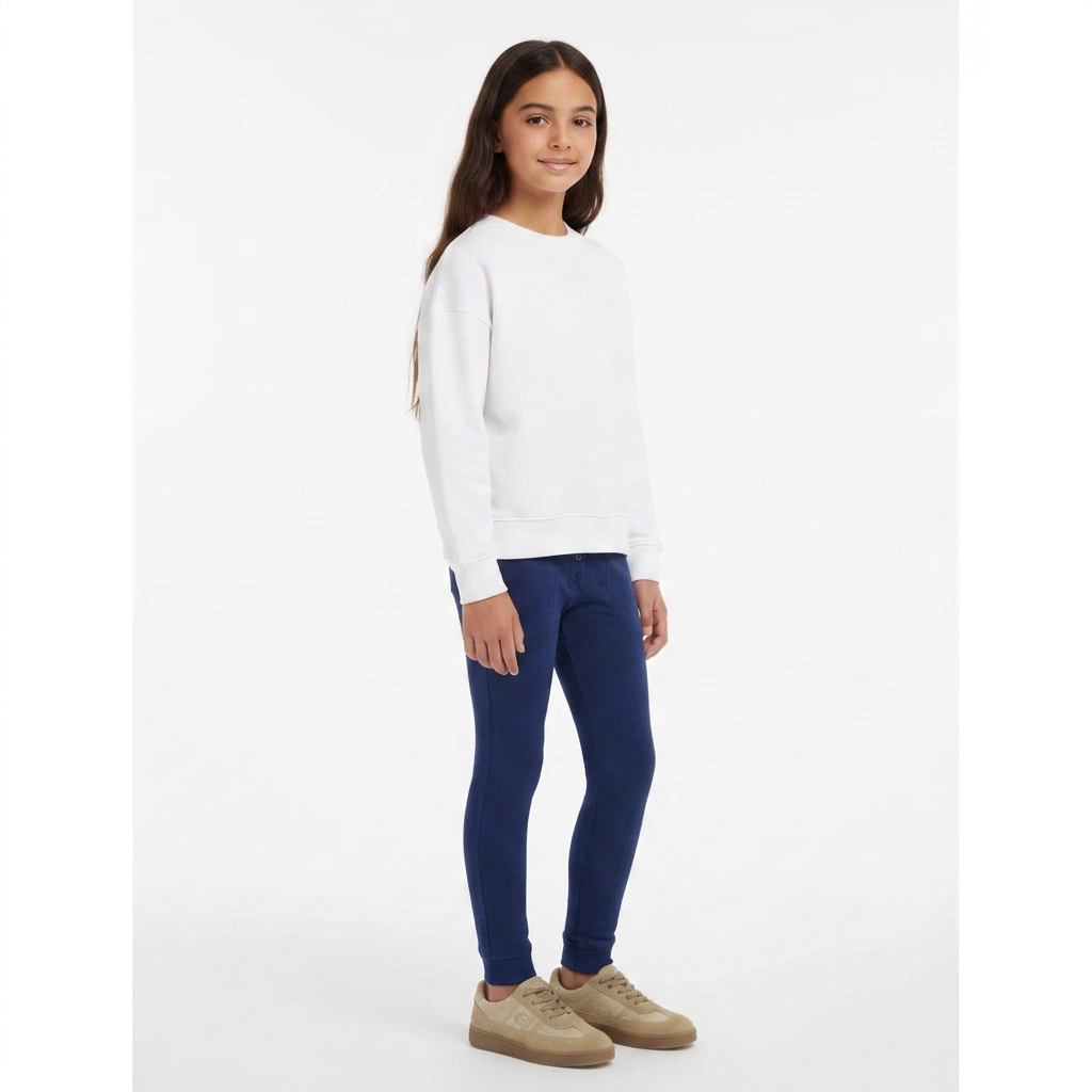 PETIT BATEAU - Legging en coton bleu marine - 10 ans