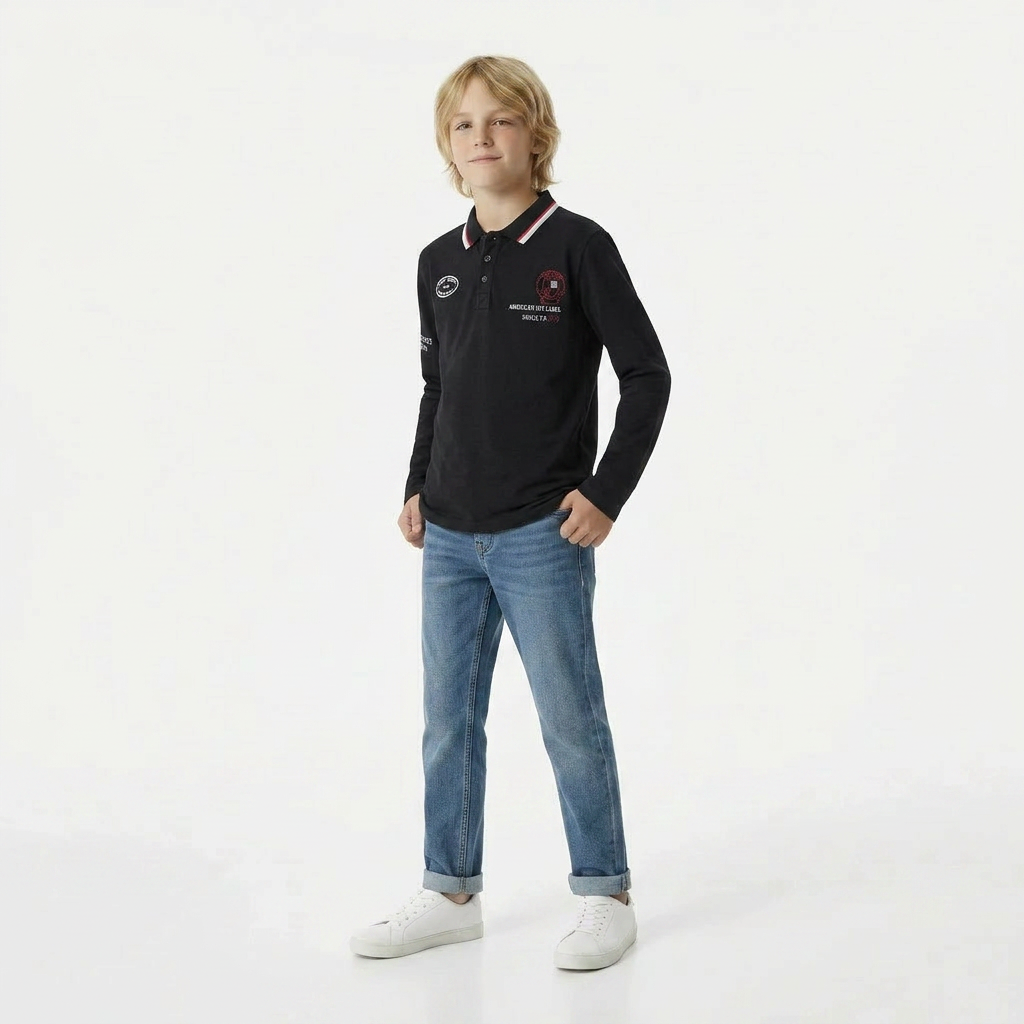 TEDDY SMITH - POLO - NOIR - 8 ANS